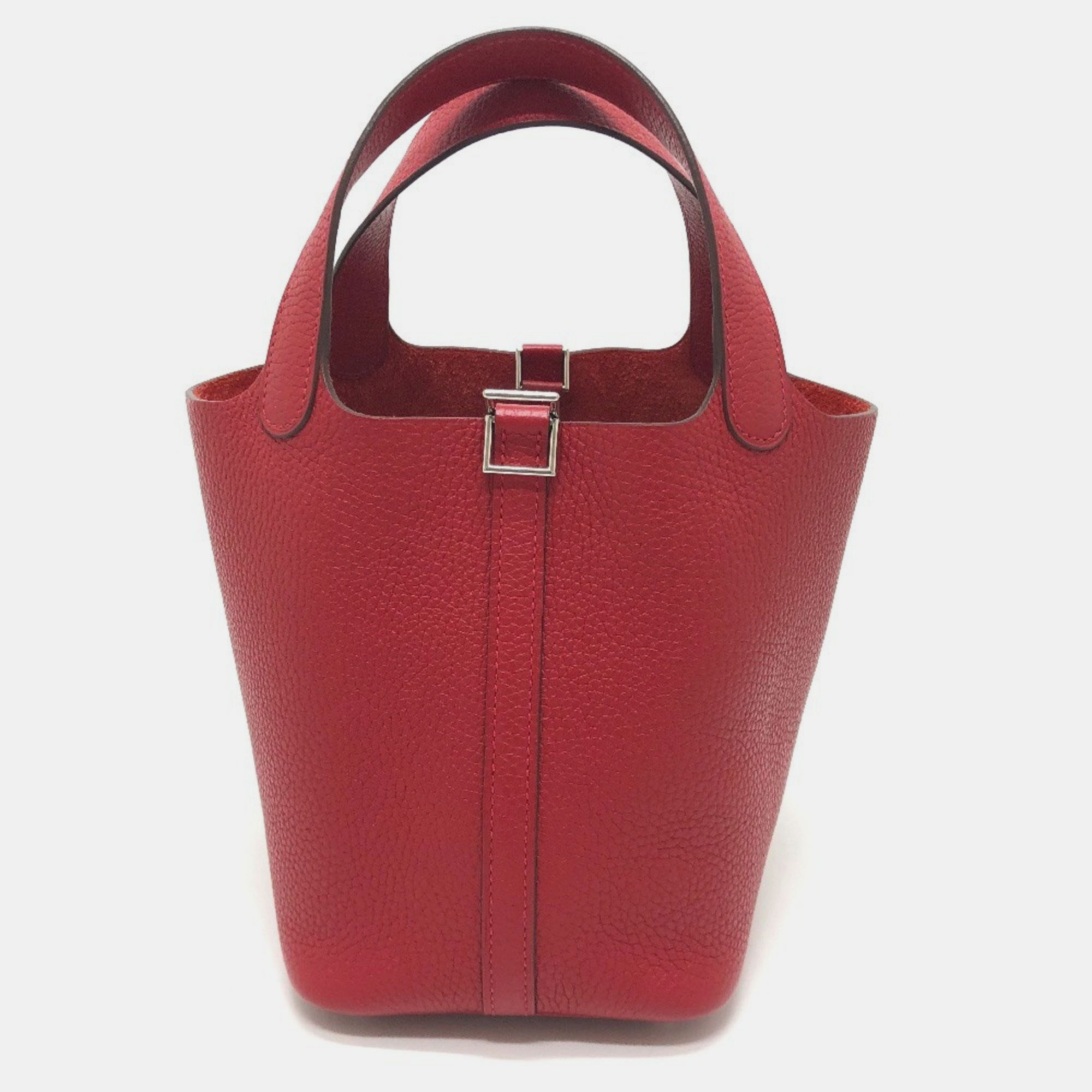 

Hermes Picotin Lock 18 18/Handbag Taurillon Clemence Leather Rouge Cazac Red