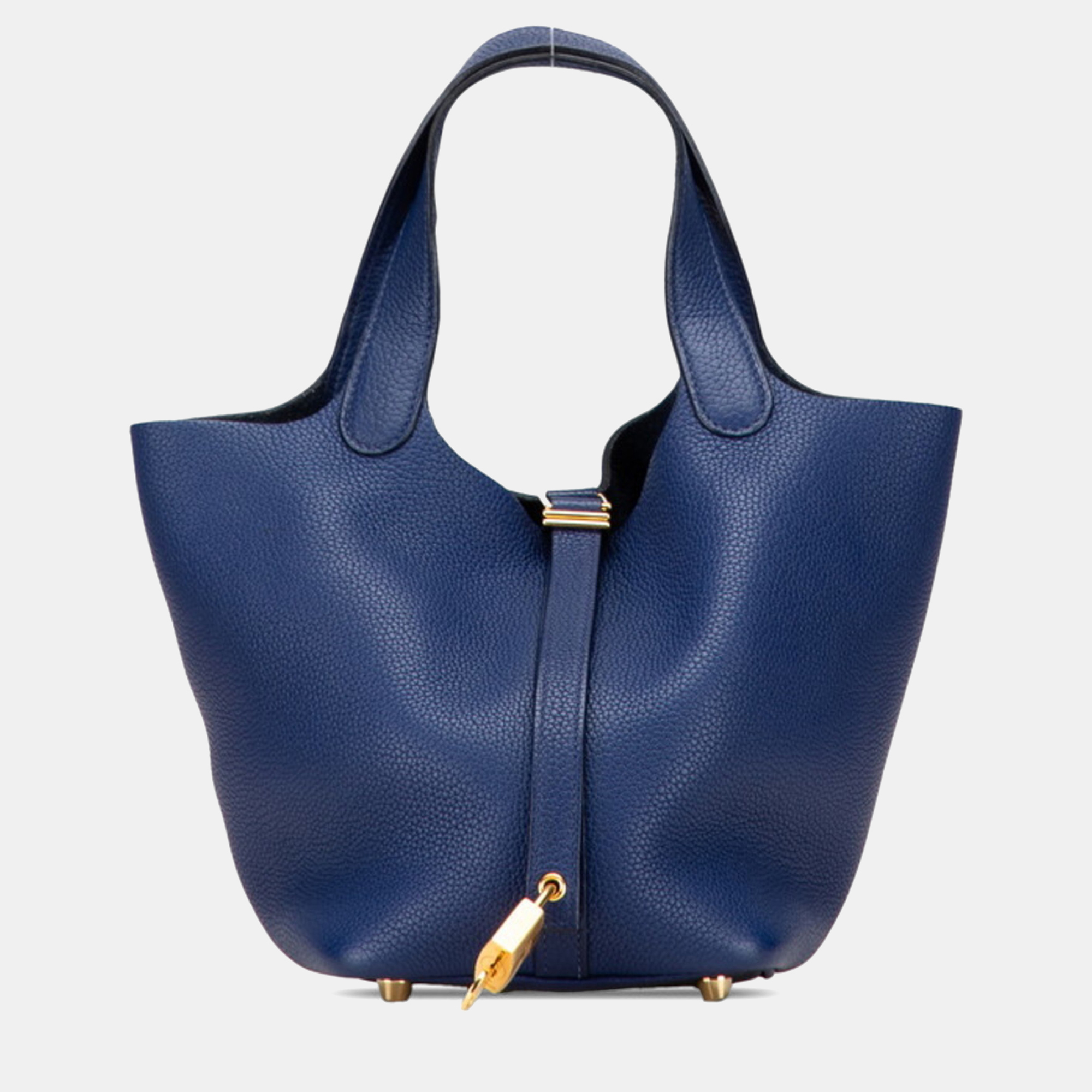

Hermes Picotin Lock Pm Handbag In Blue Saphir And Navy Taurillon Clemence Leather, Navy blue