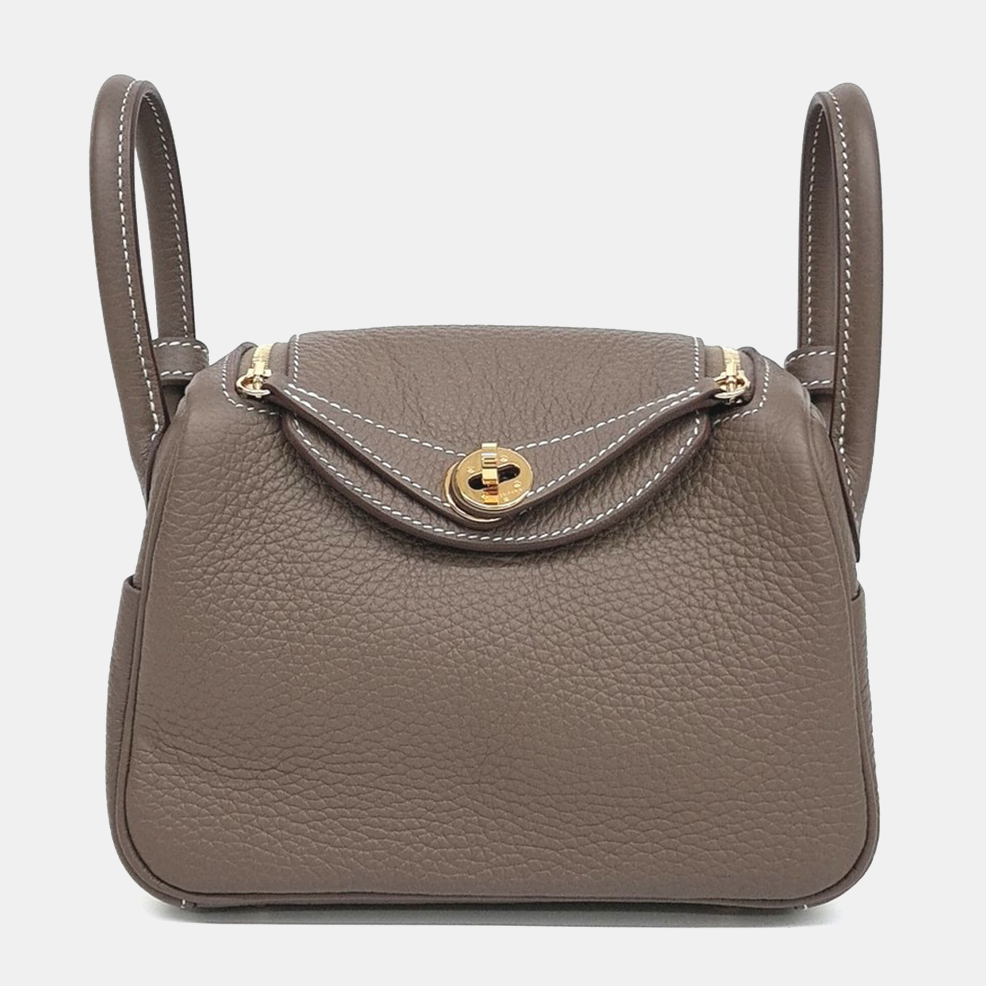 

Hermes Brown Leather Lindy 19
