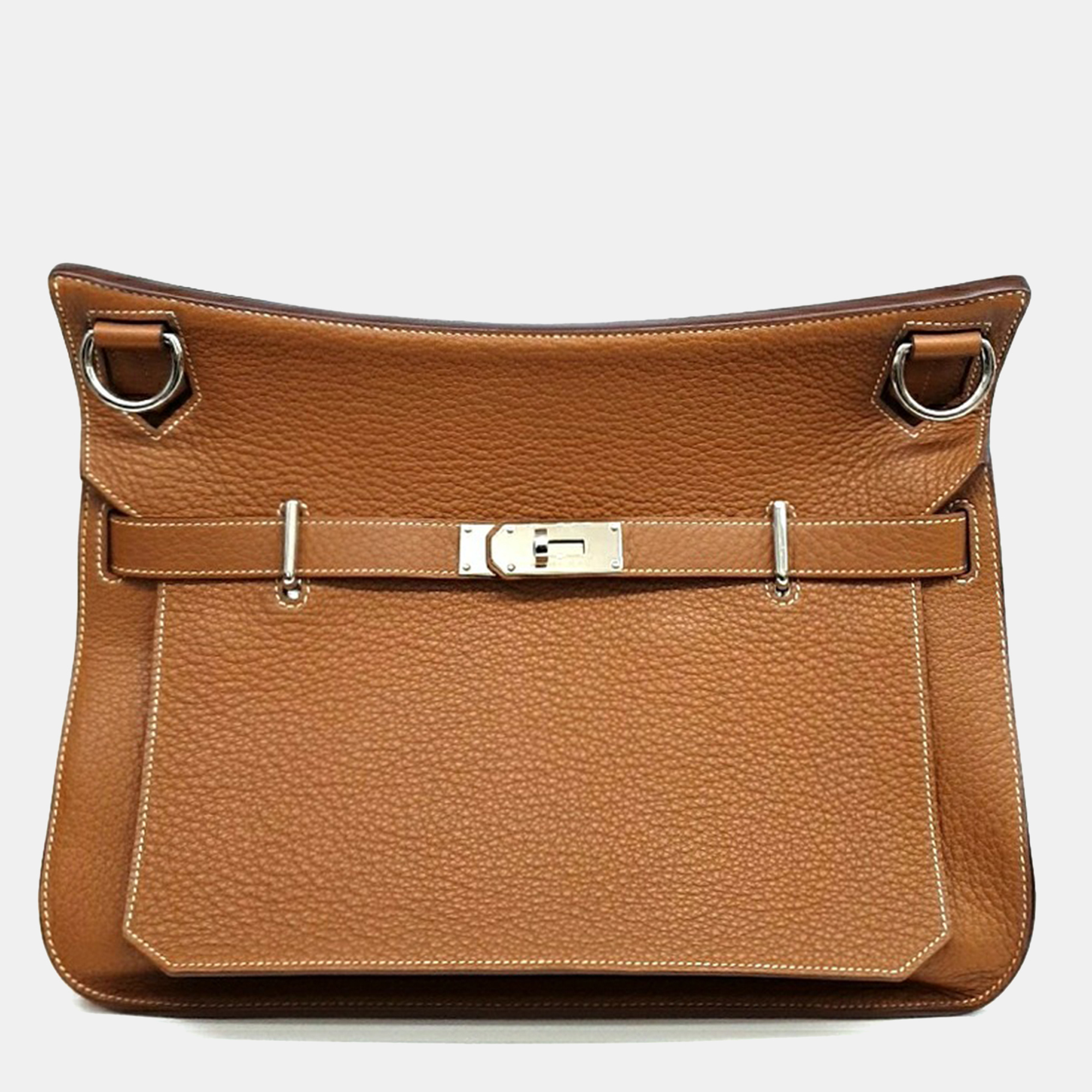 

Hermes Brown Leather Zipcher 34