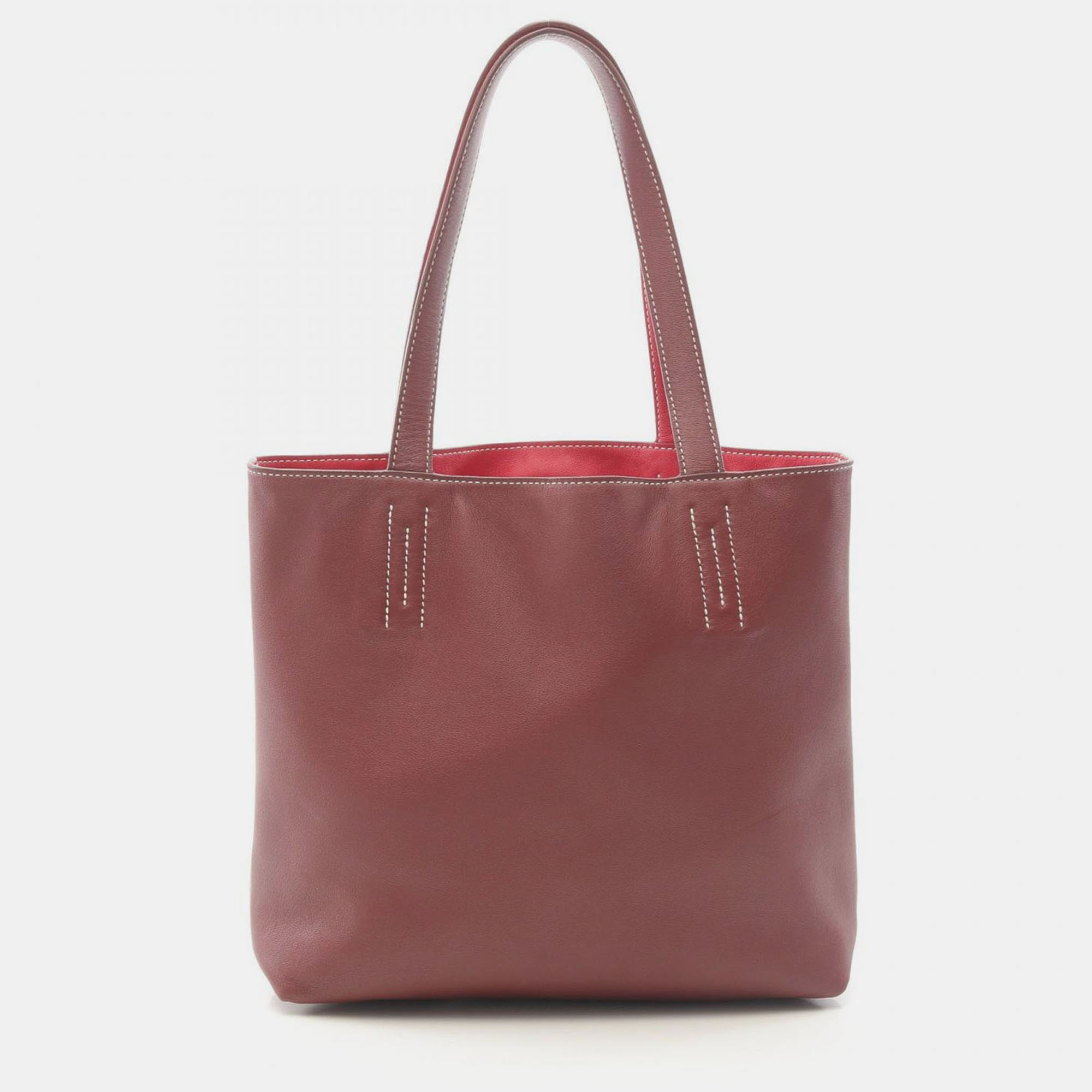 

Hermes Double Sense 28 Bordeaux Sikkim Leather Tote Bag, Red