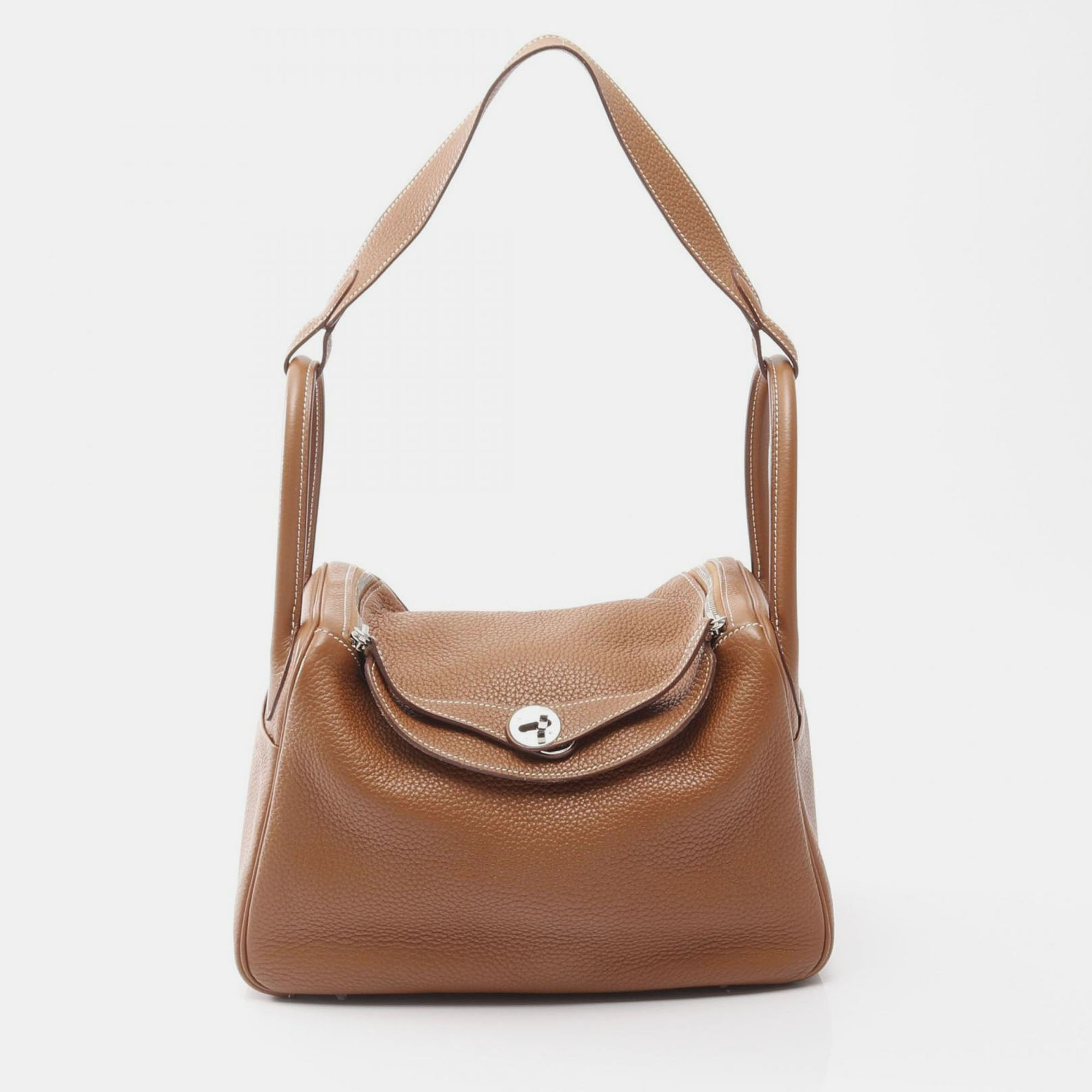 

Hermes Lindy 30 Brown Taurillon Clemence Leather Shoulder Bag