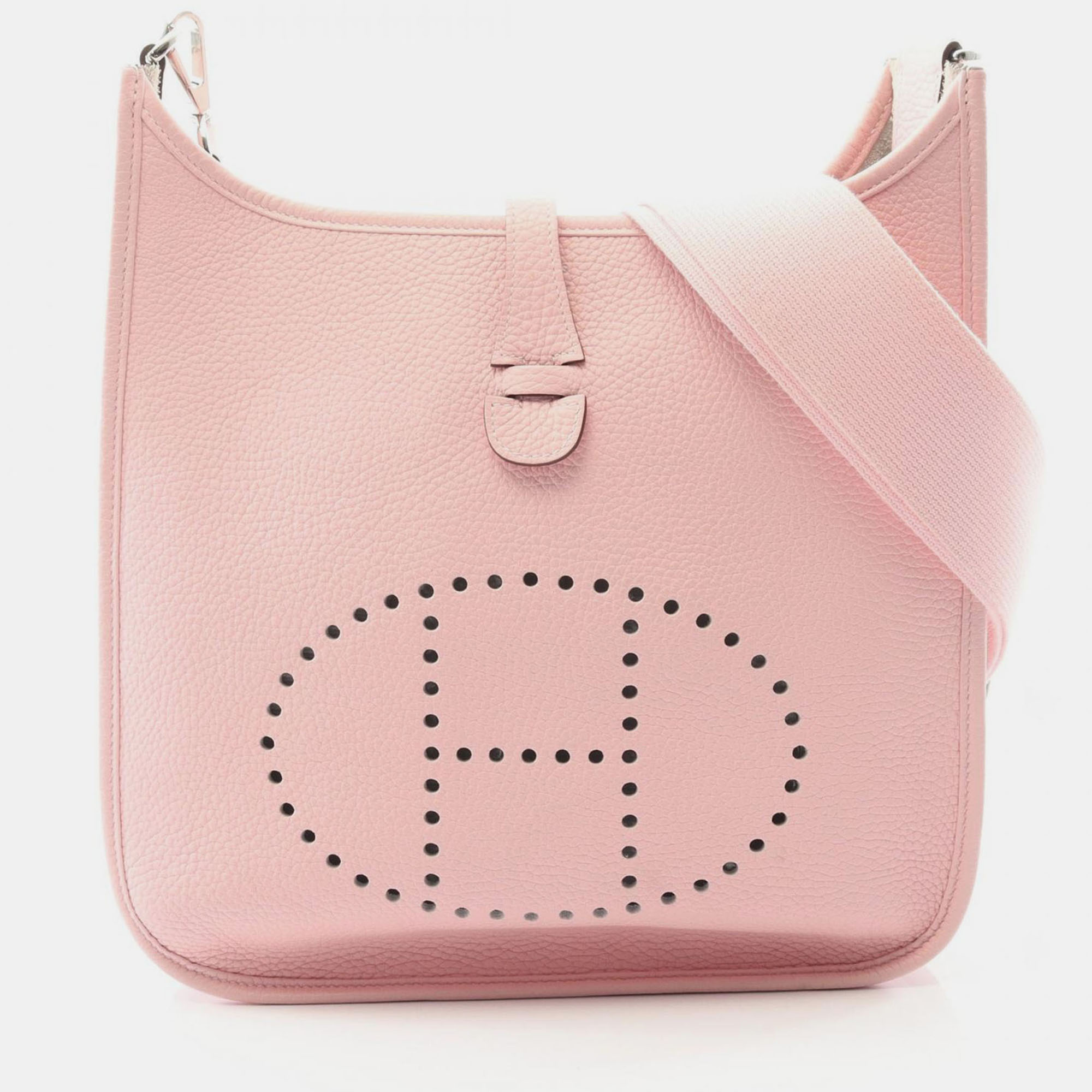 

Hermes Evelyne 29 Rose Sakura Taurillon Clemence Leather Shoulder Bag, Pink