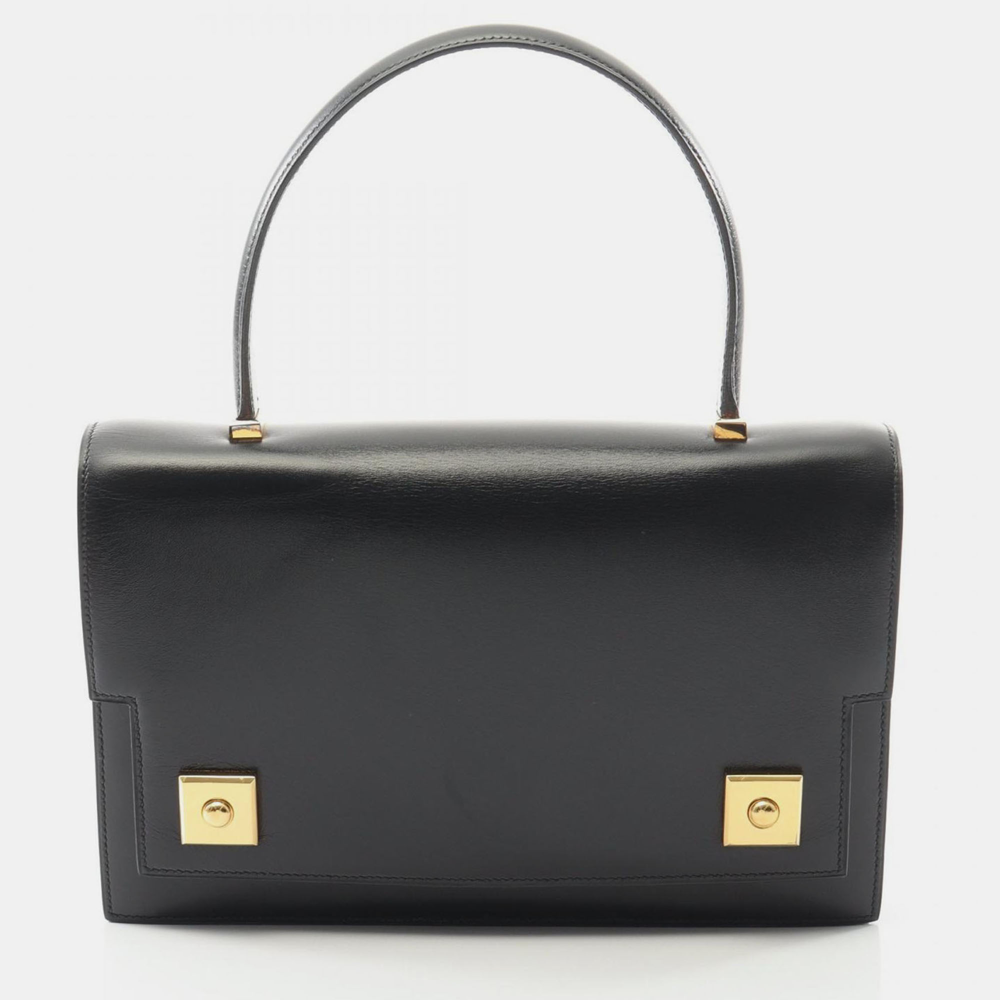 

Hermes Piano Black Box Calf Leather Handbag