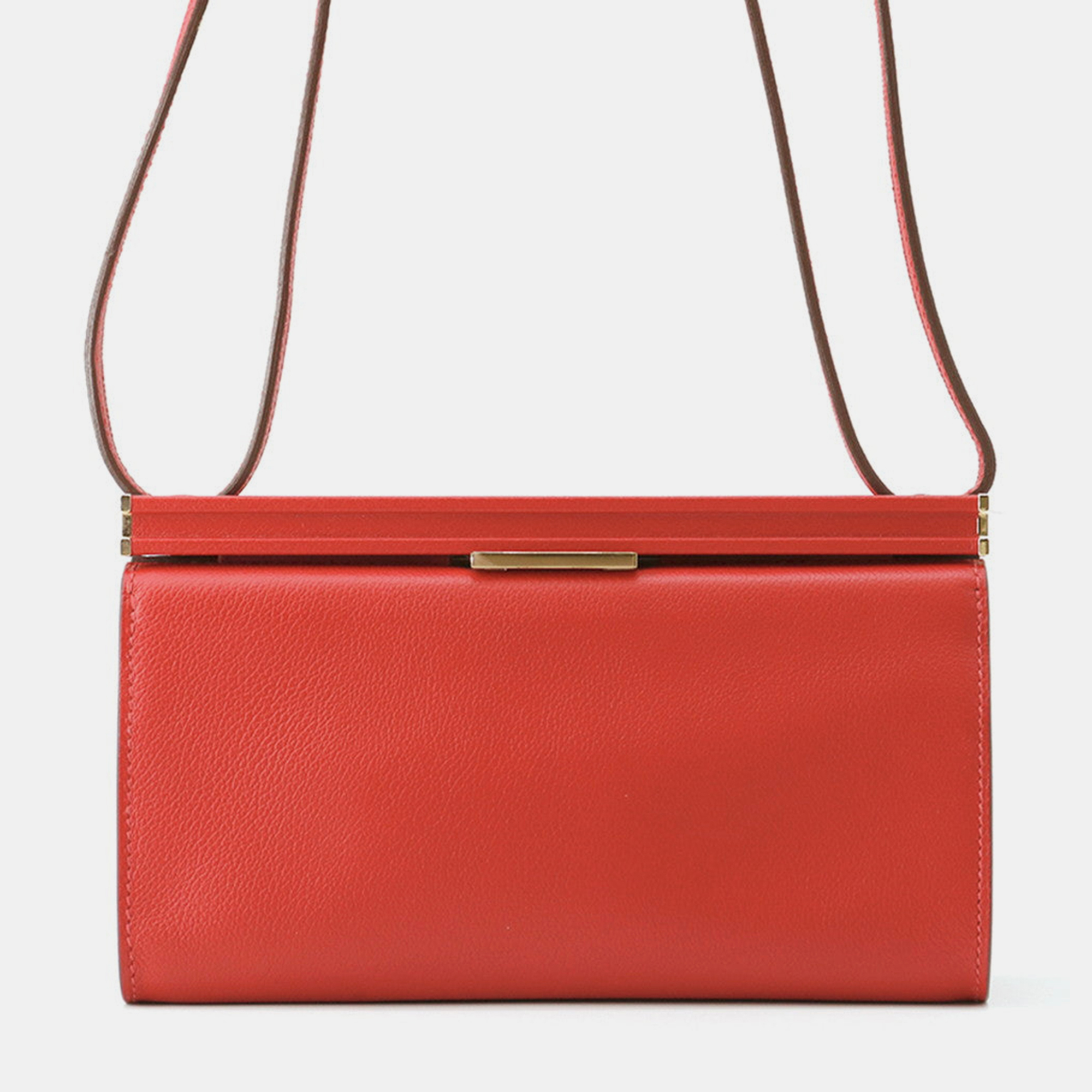 

Hermes Clich Shoulder Bag Rouge Coeur Evergrain Size, Red