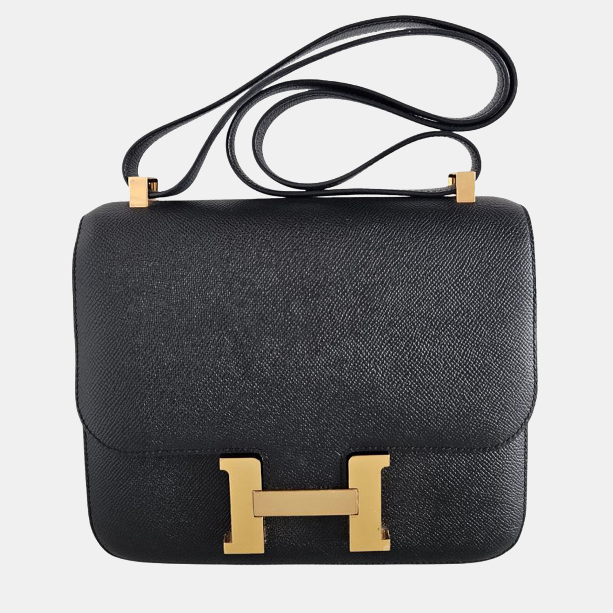 

Hermes Black Epsom Leather Constance 24 Shoulder Bag