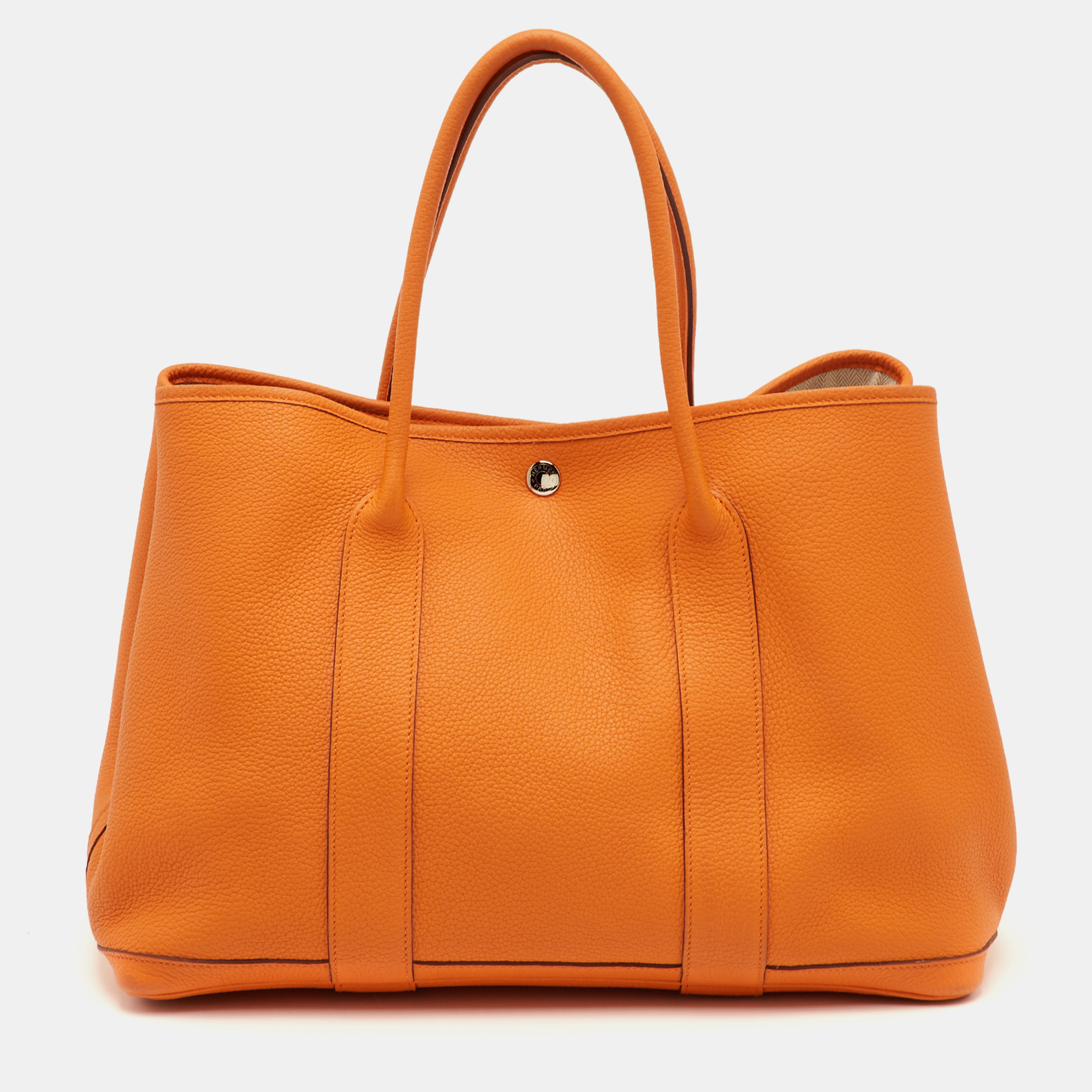 

Hermes Garden Party 36 Orange Negonda Leather Tote Bag
