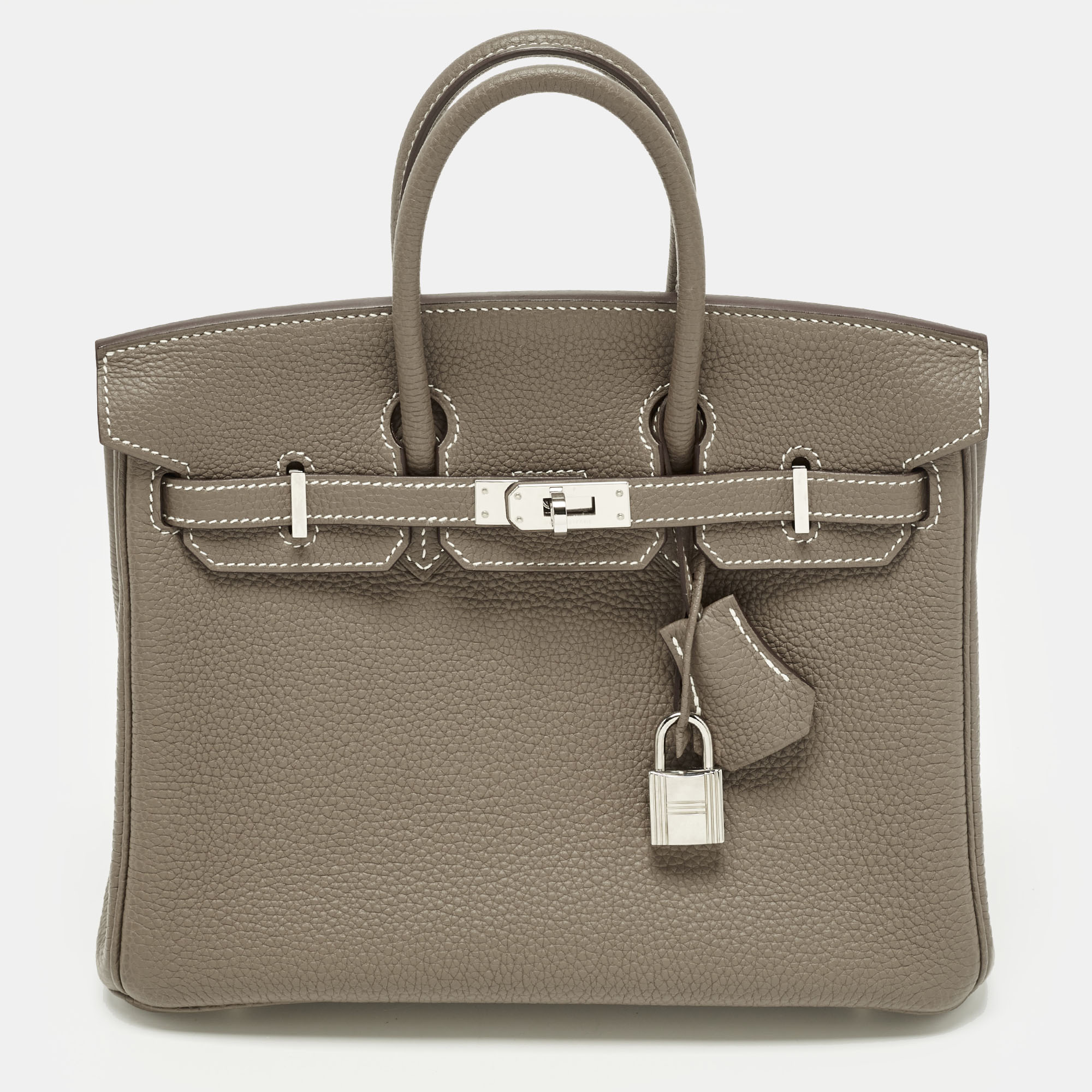 

Hermès Birkin 25 Palladium Finish Etoupe Togo Leather Bag, Grey