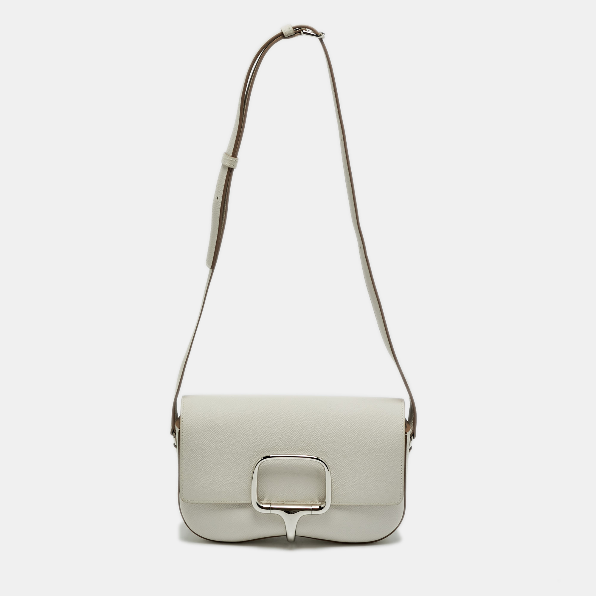 

Hermès Della Cavalleria Elan Gris Pale Epsom Leather Shoulder Bag, Grey