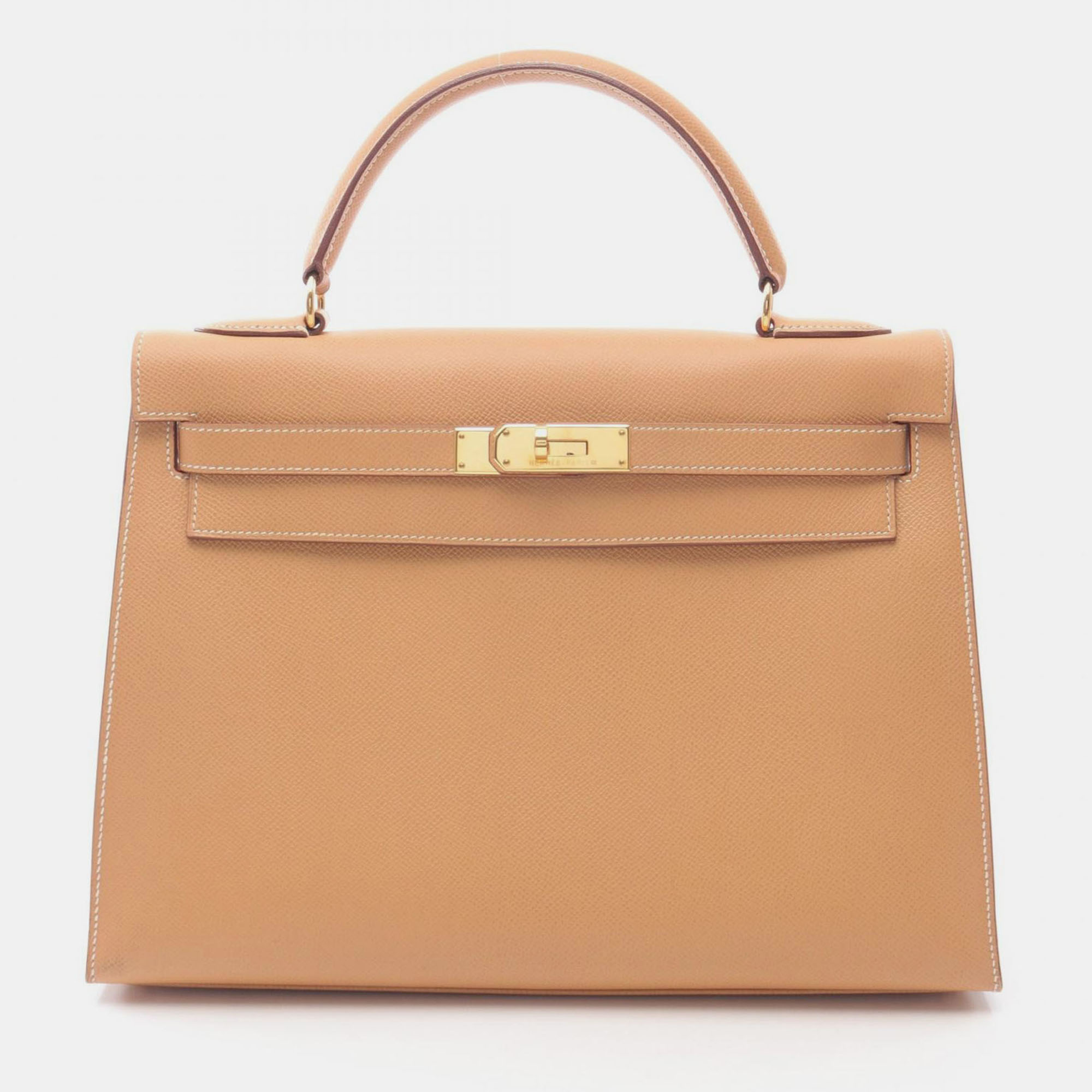 

Hermes Kelly 32 Brown Courchevel Leather Shoulder Bag