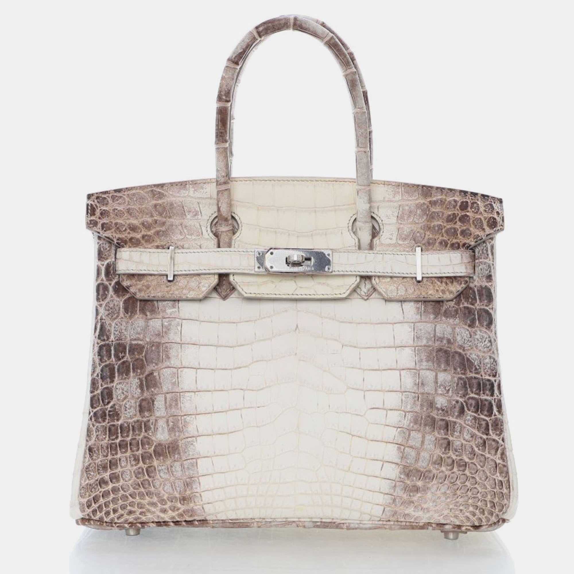 

Hermes Blanc Niloticus Crocodile Himalayan Birkin 30, Grey