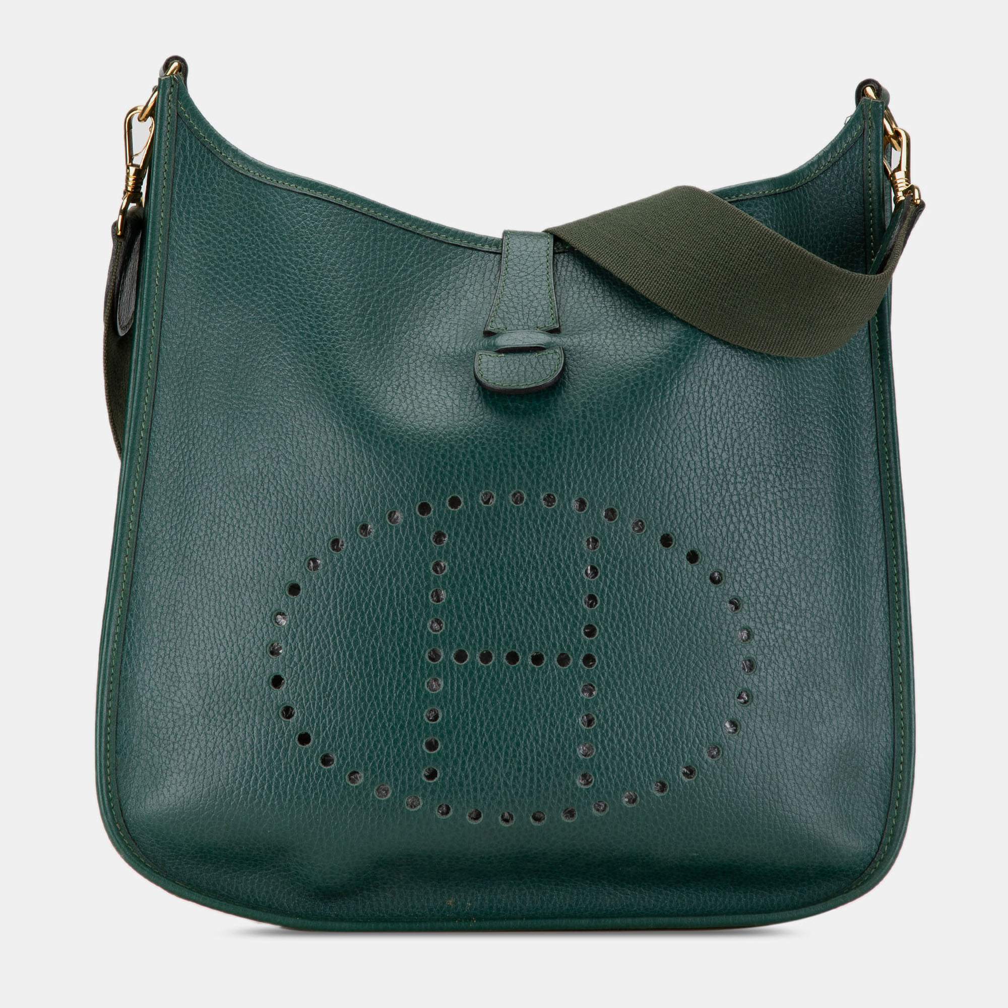 Pre-owned Hermes Evelyne I Gm Green Togo Bag