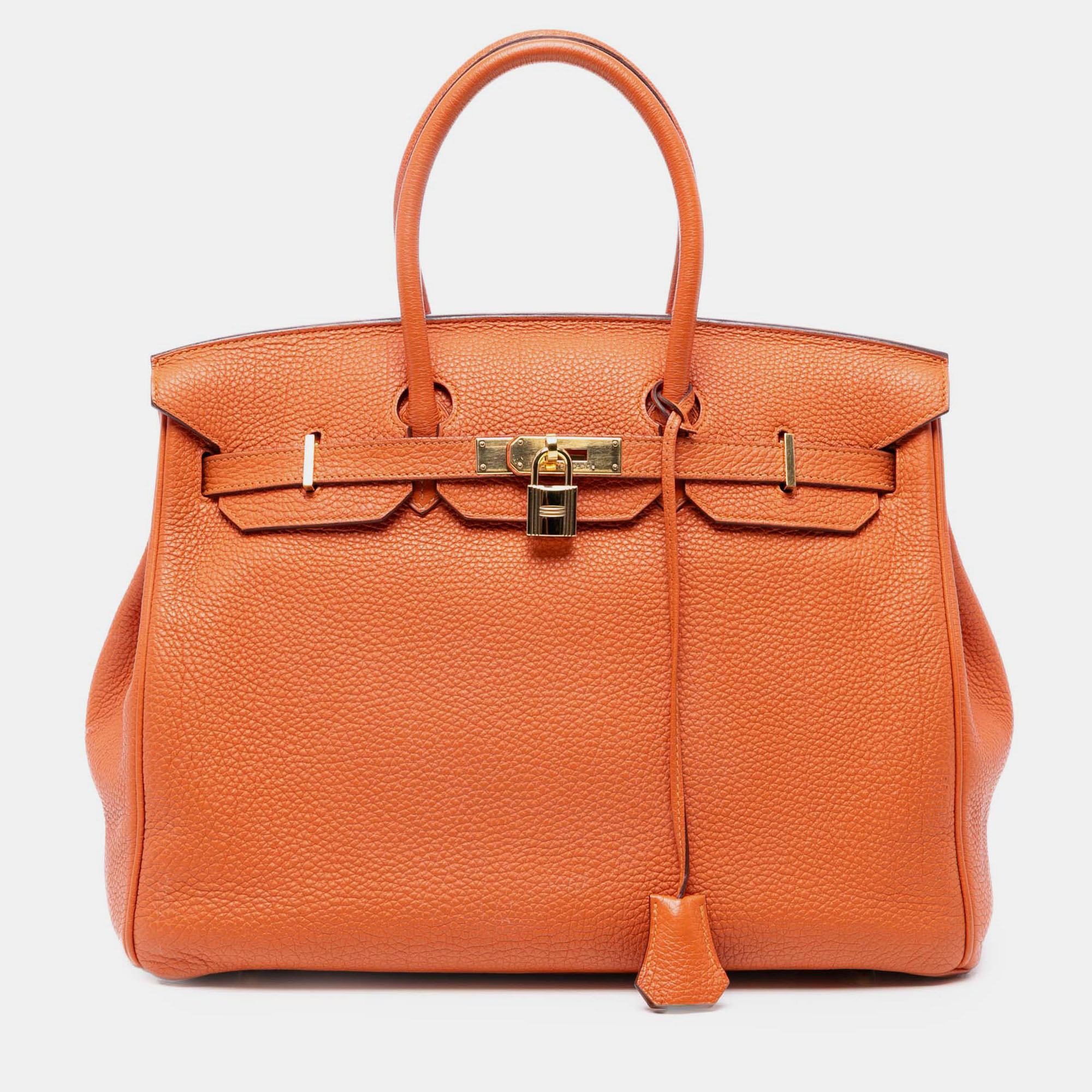 

Hermes Retourne 35 Orange Togo Birkin Bag