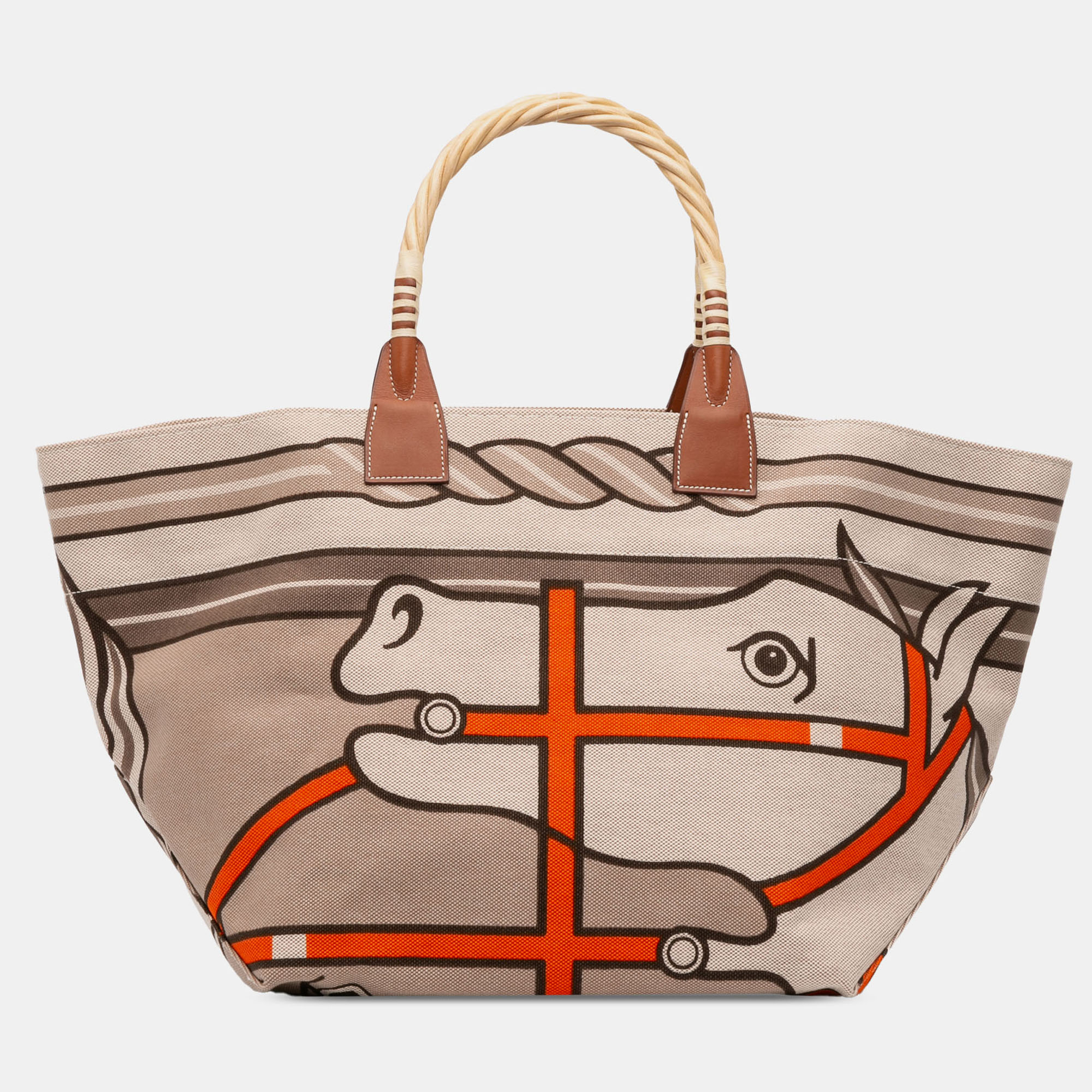 

Hermes Brown Toile H Plume Quadrige au Fil Steeple 31