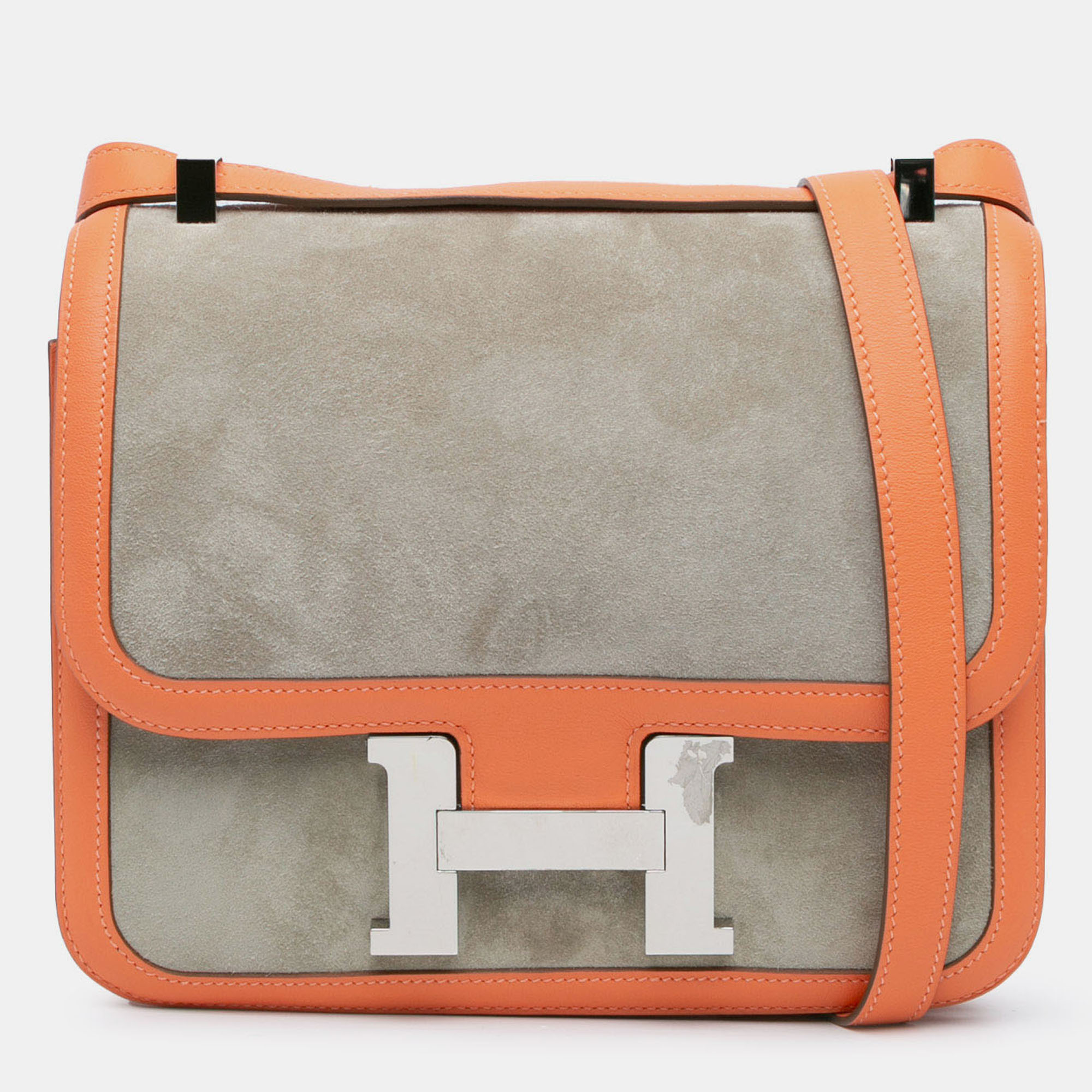

Hermes Gris Tourterelle and Crevette Doblis and Swift Constance 24, Orange