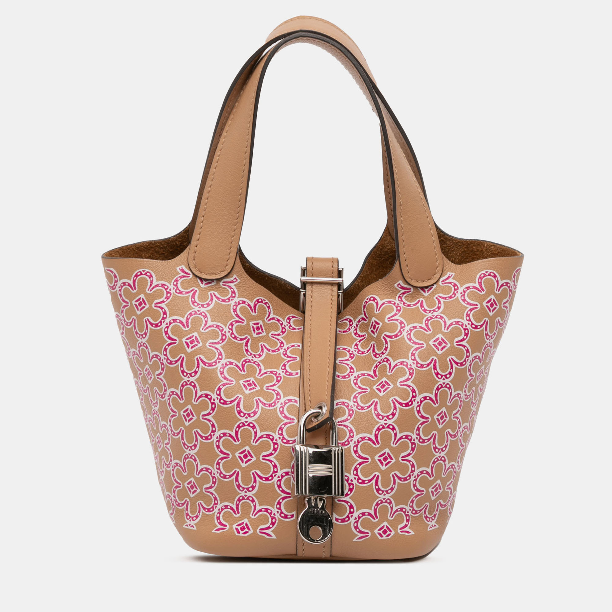 

Hermes Brown Micro Swift Lucky Daisy Picotin Lock 14