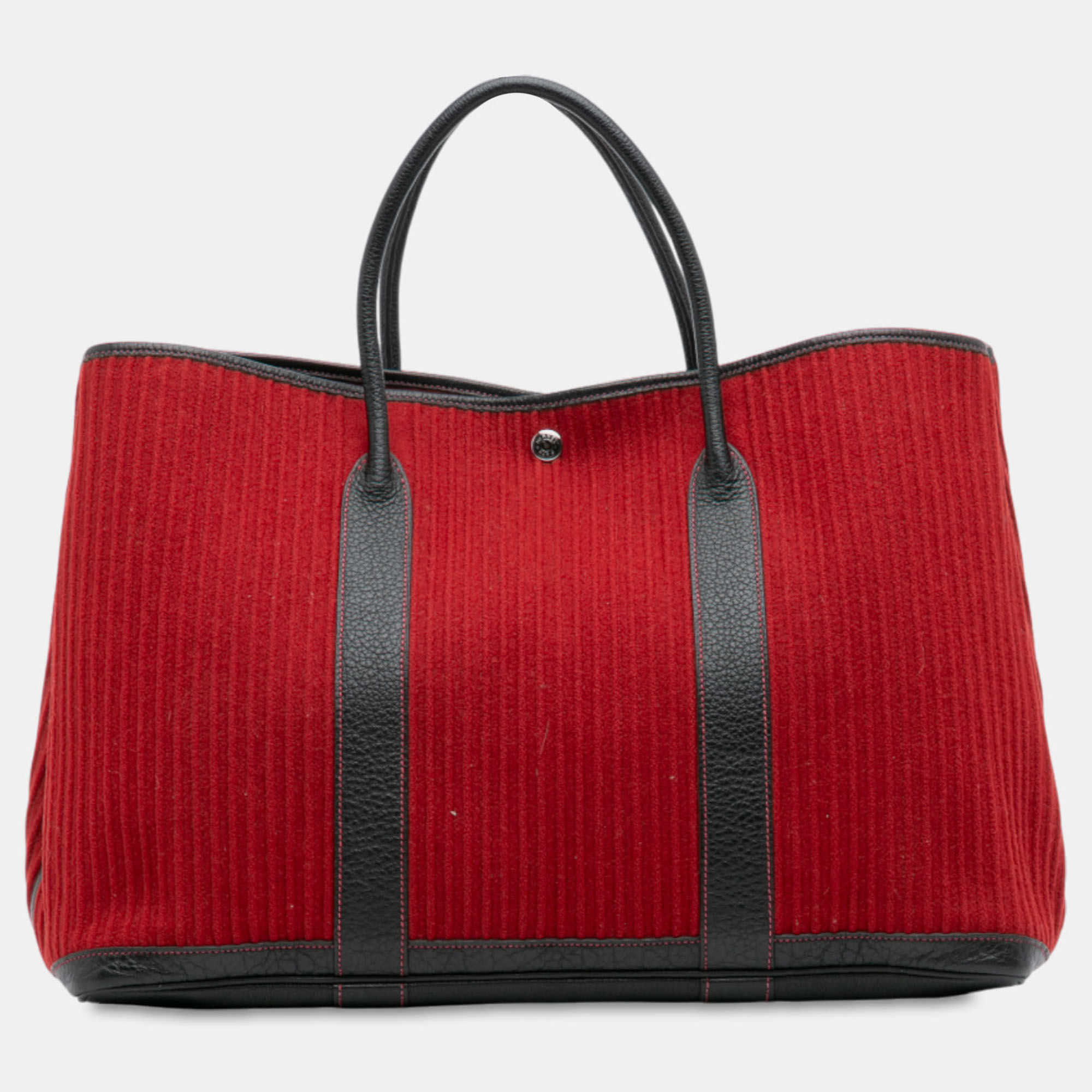

Hermes Black Red Ribbed Wool and Negonda Garden Party Voyage 49