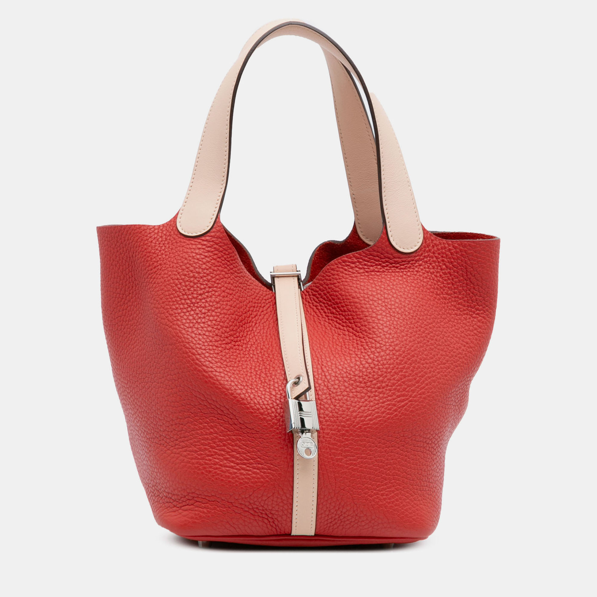 

Hermes Red Bicolor Clemence and Swift Picotin Lock 22