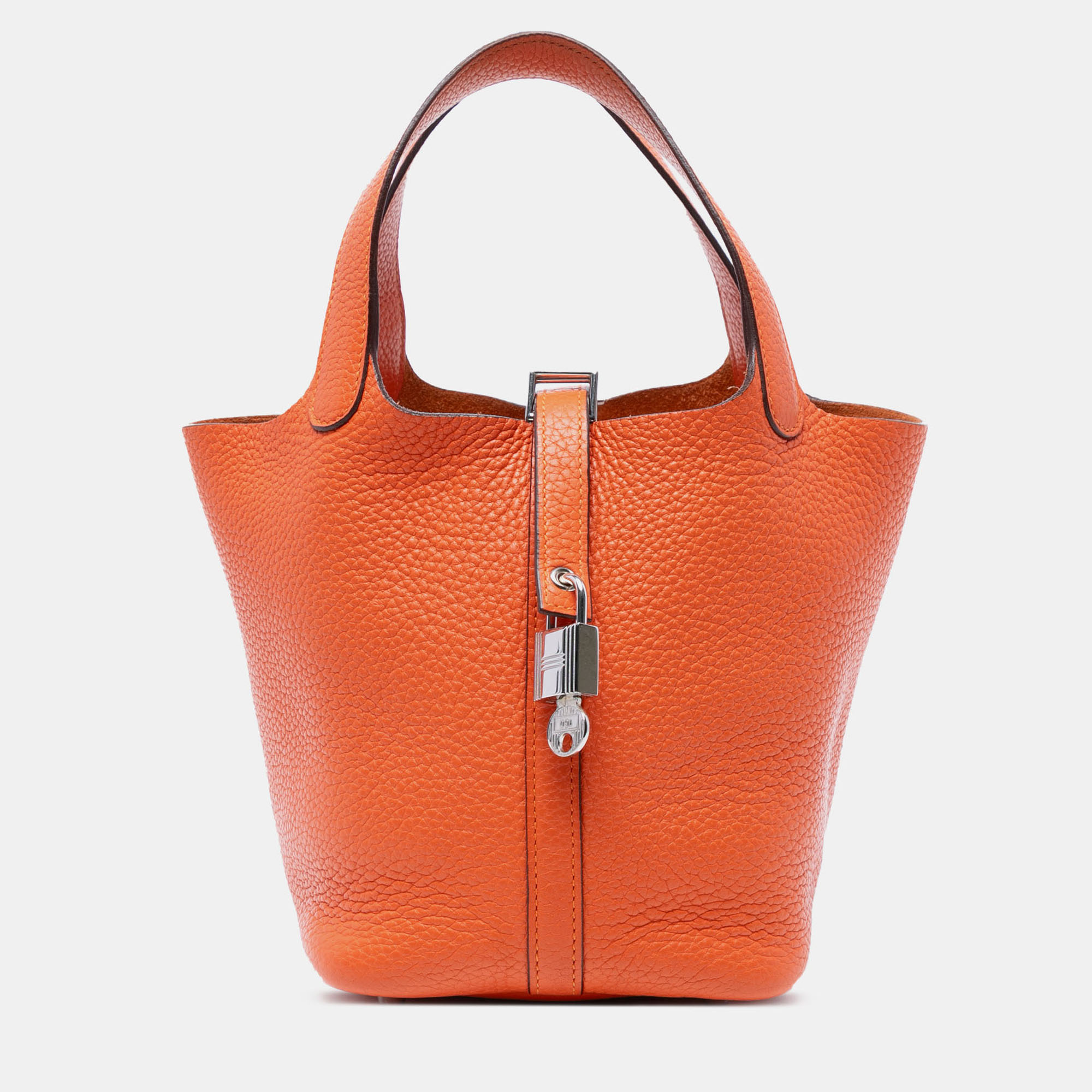

Hermes Orange Clemence Picotin Lock 18