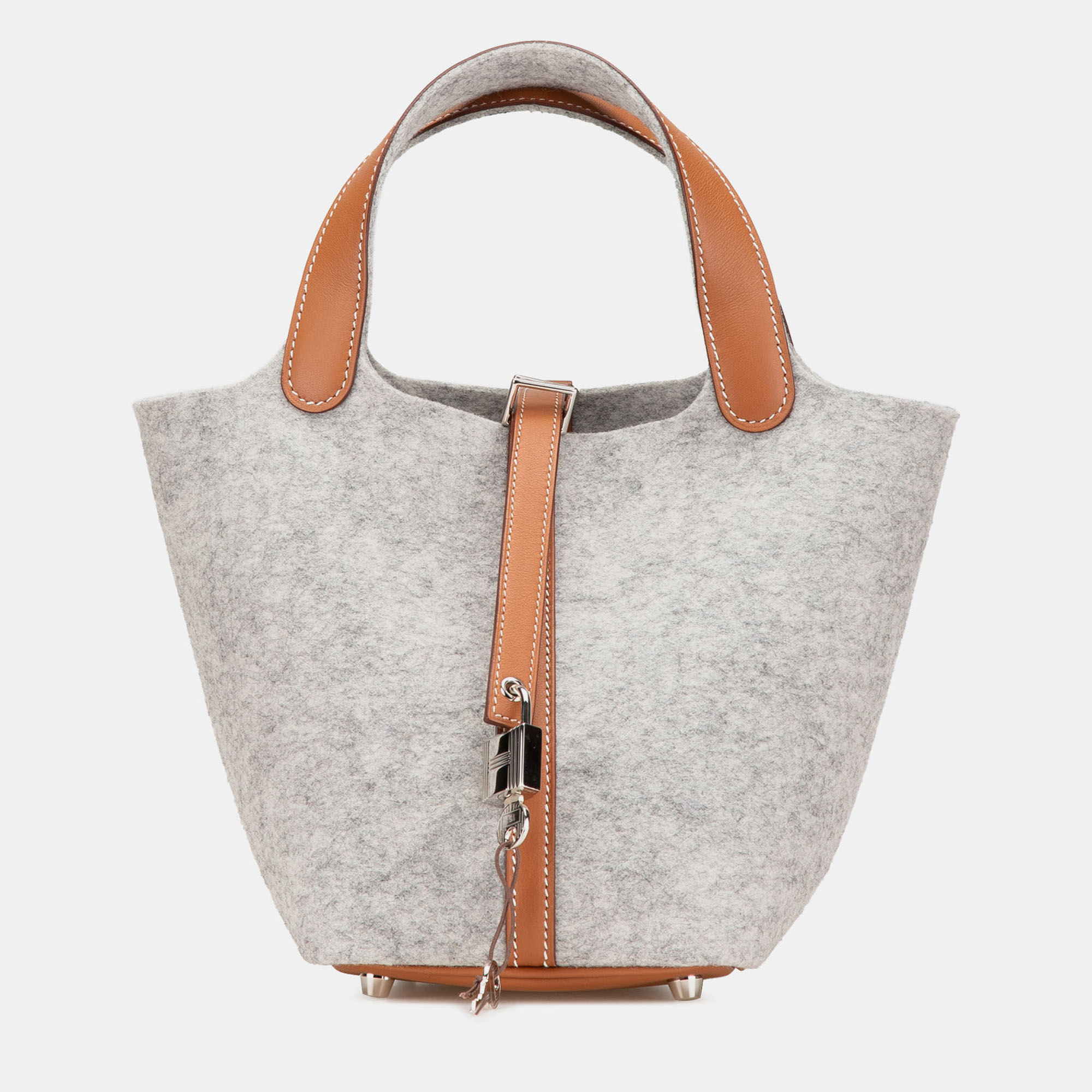 

Hermes Brown Grey Feutre and Swift Picotin Lock 18