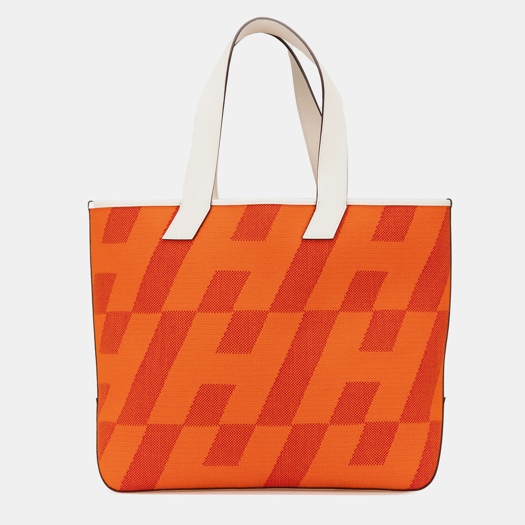 

Hermes Orange White Toile H and Swift Cabas H en Biais 40