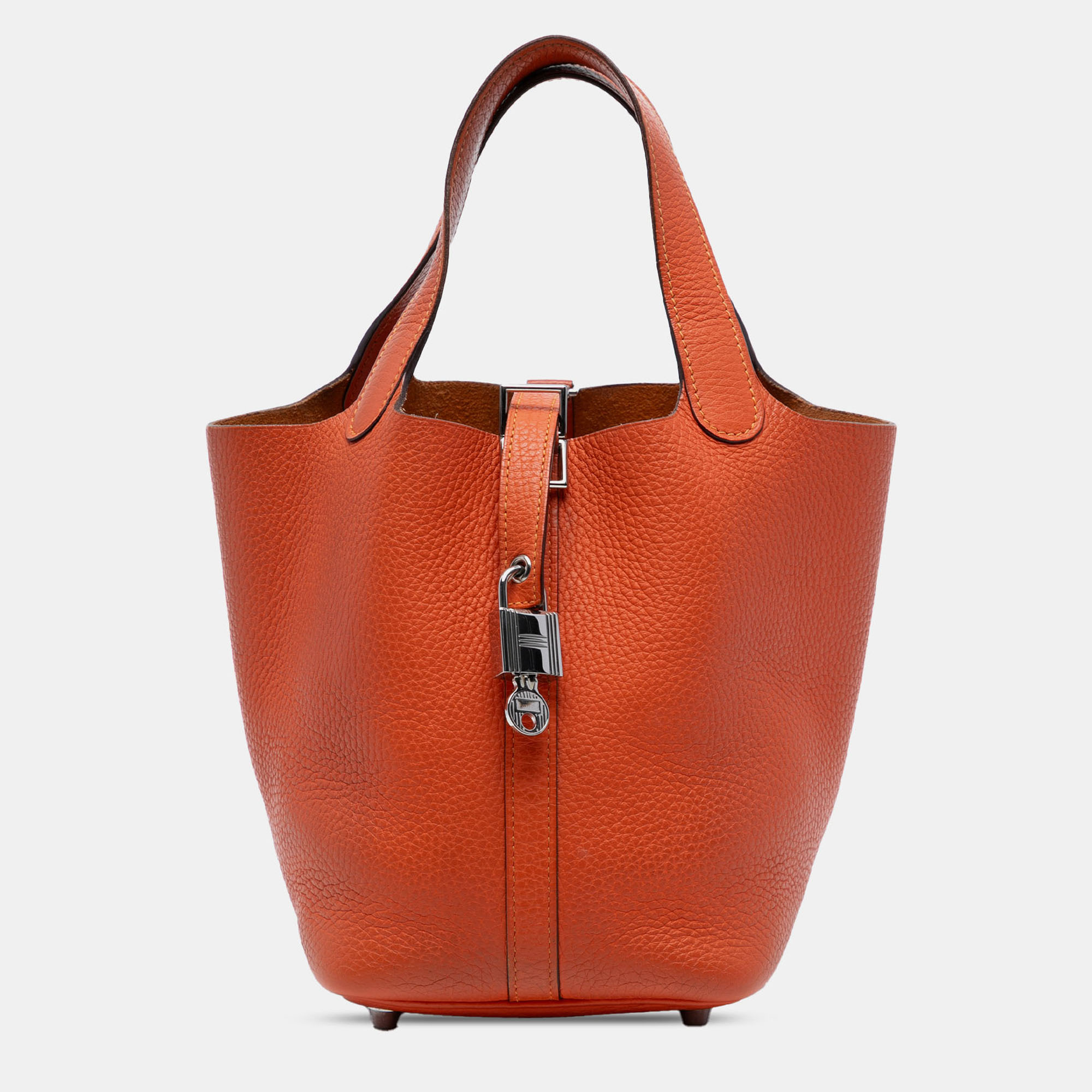 

Hermes Orange Clemence Picotin Lock 18