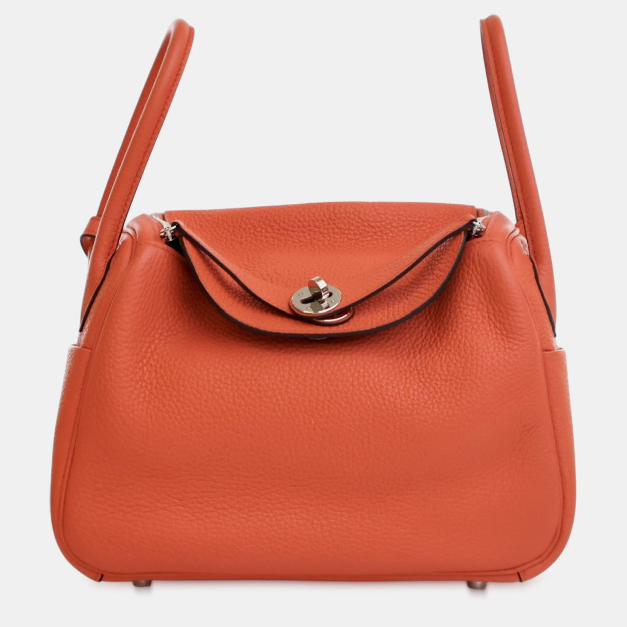 

Hermes Orange Clemence Lindy 26