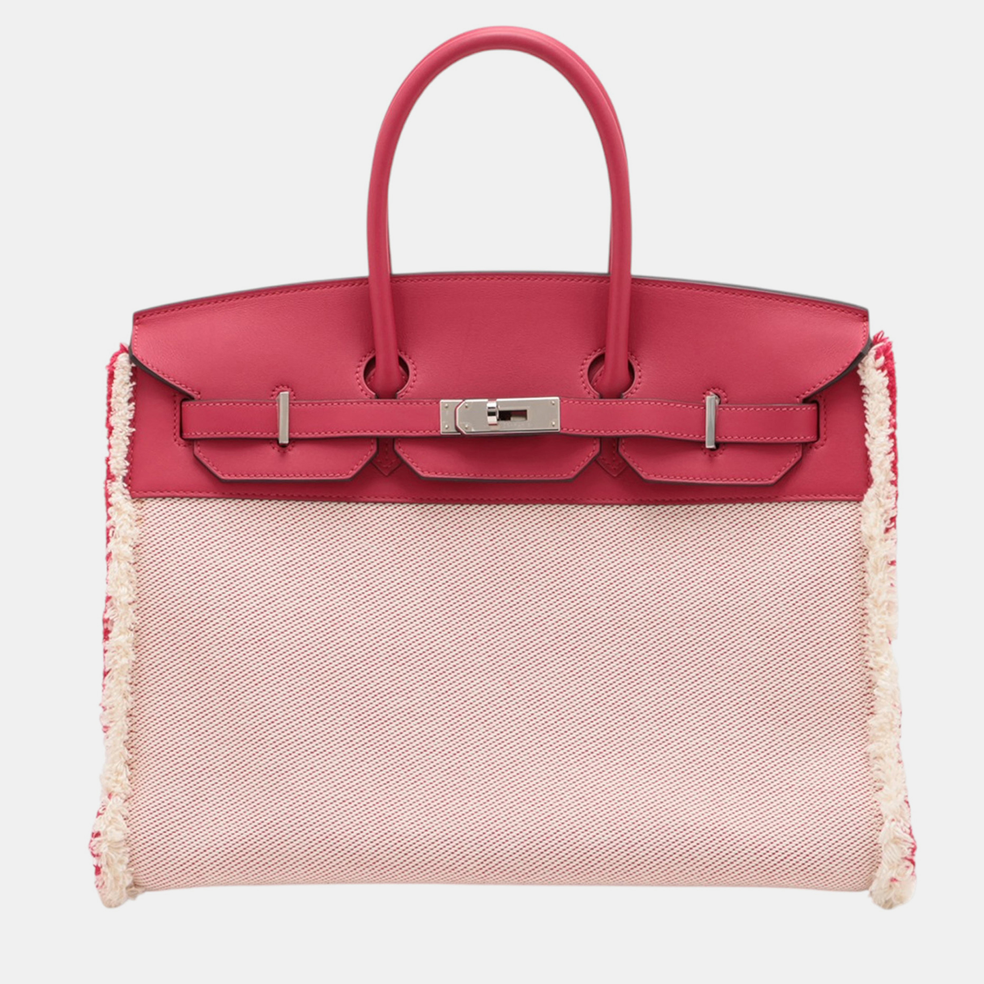 

Hermes Pink Toile H and Swift Fray Fray Birkin 35