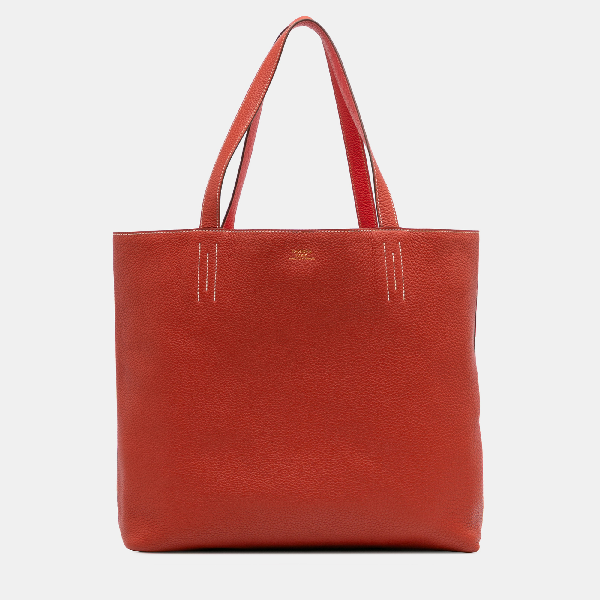 

Hermes Orange Red Clemence Double Sens 36