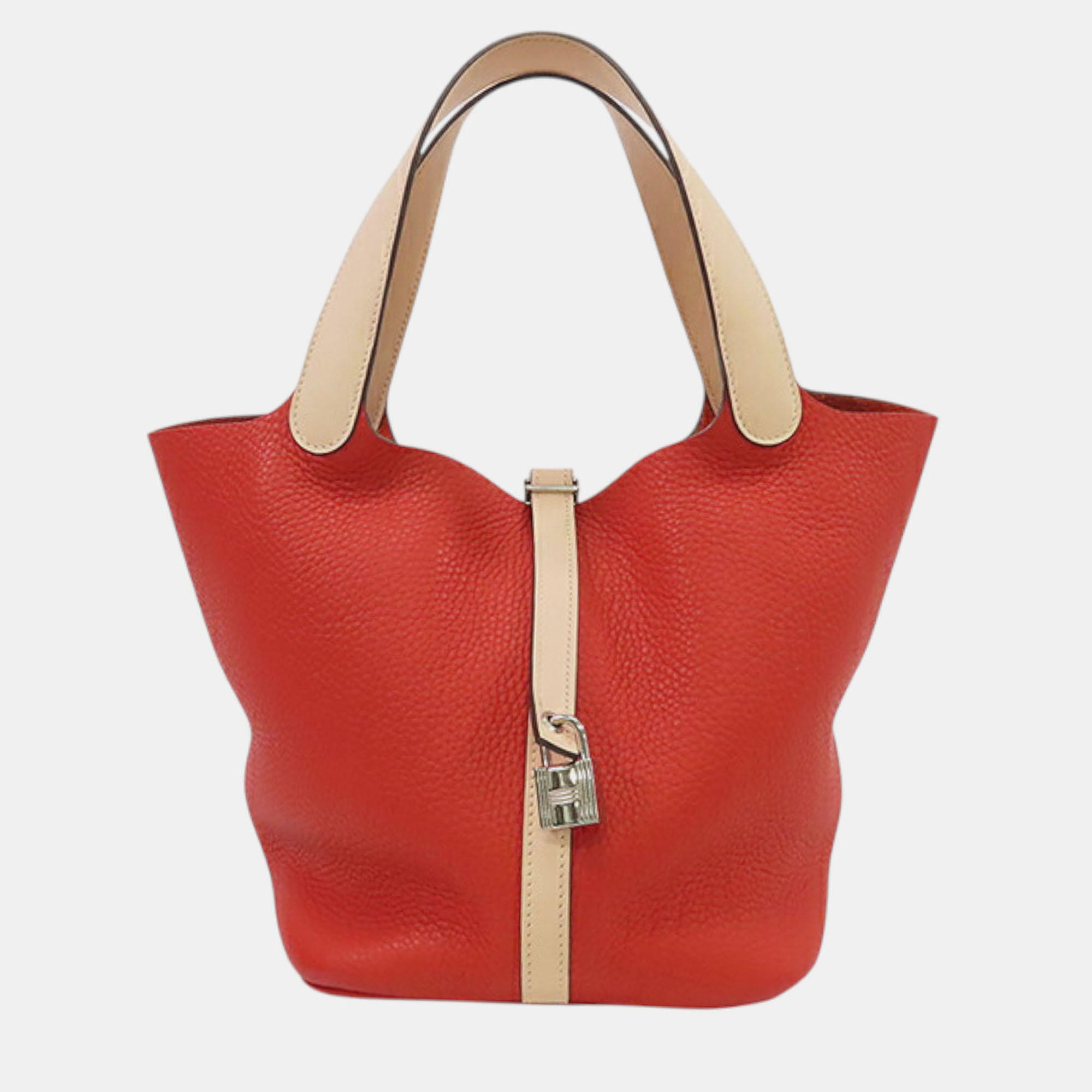 

Hermes Red Bicolor Clemence and Swift Picotin Lock 22