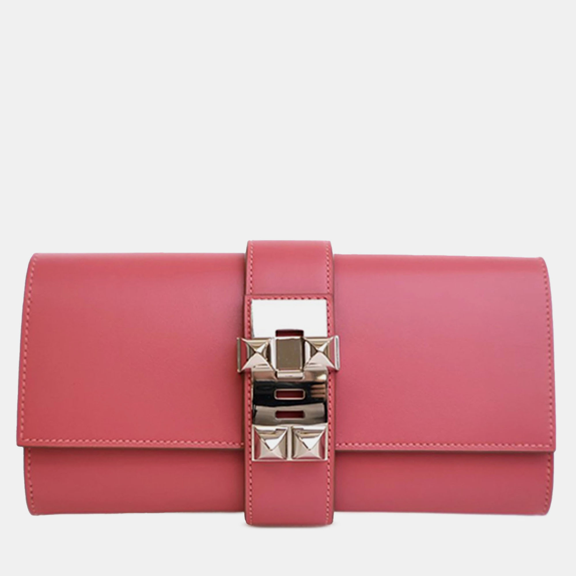 

Hermes Pink Tadelakt Medor Clutch 23
