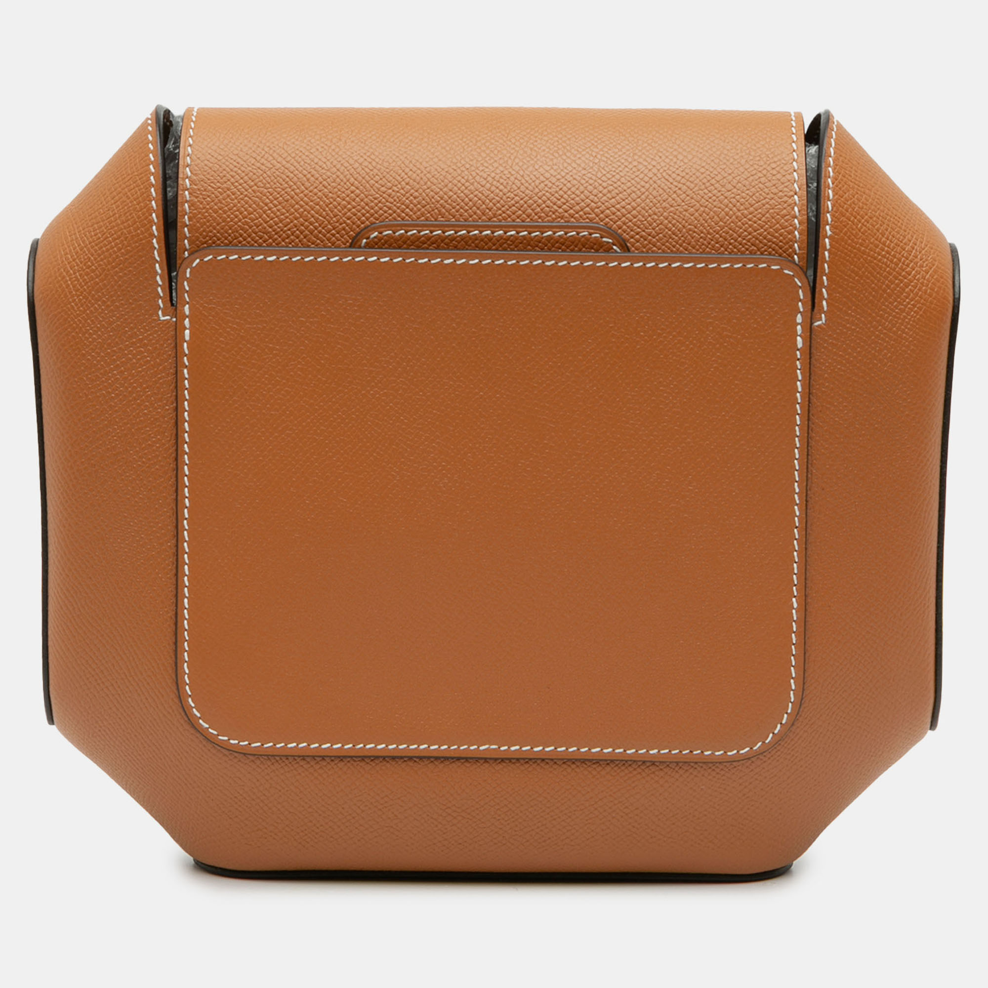 

Hermes Gold Epsom Octogone Clutch, Brown