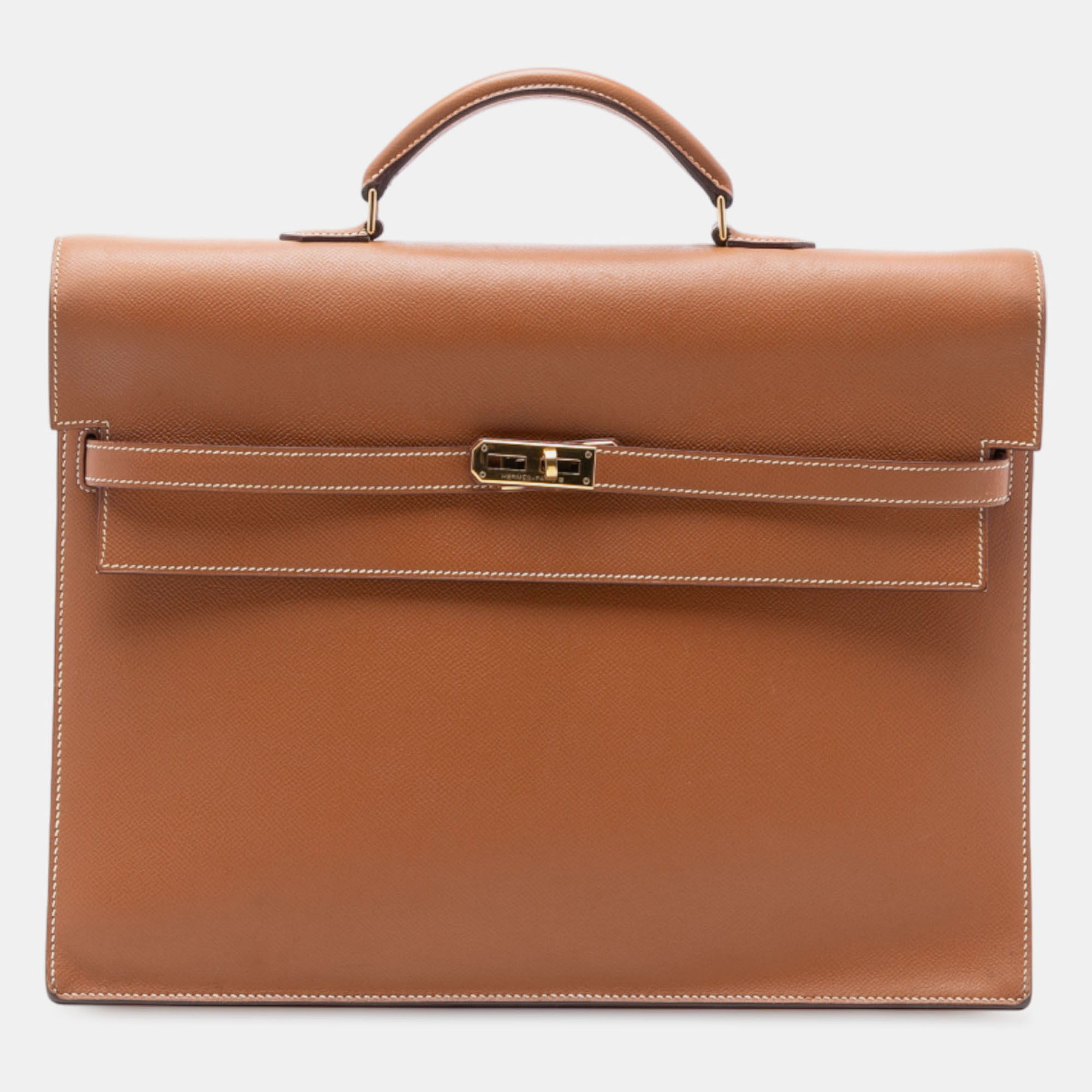 Pre-owned Hermes Brown Epsom Kelly Depeches 38