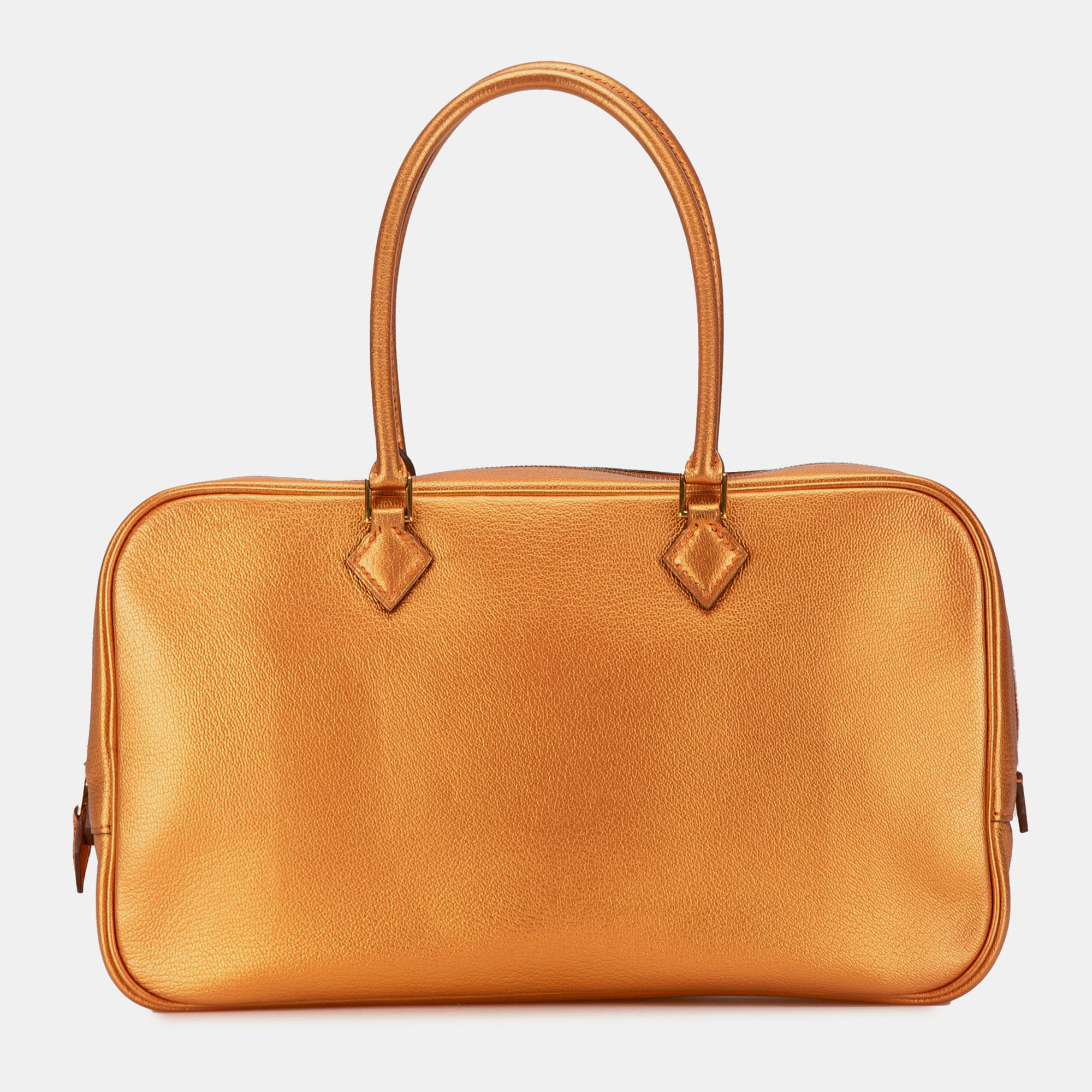 

Hermes Orange Metallic Chevre Coromandel Plume Elan 28