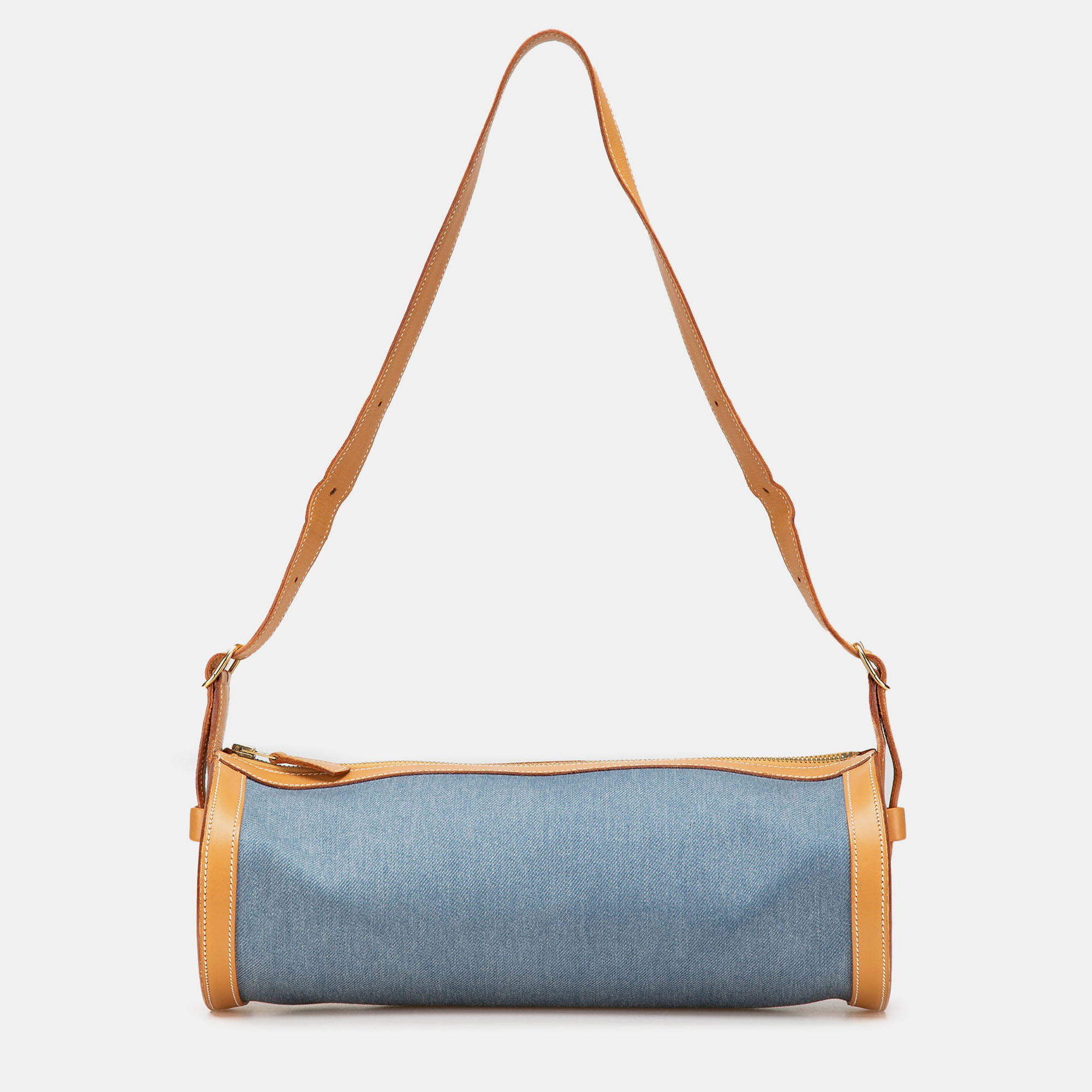 

Hermes Blue Brown Denim and Calfskin Sac Doremi 33