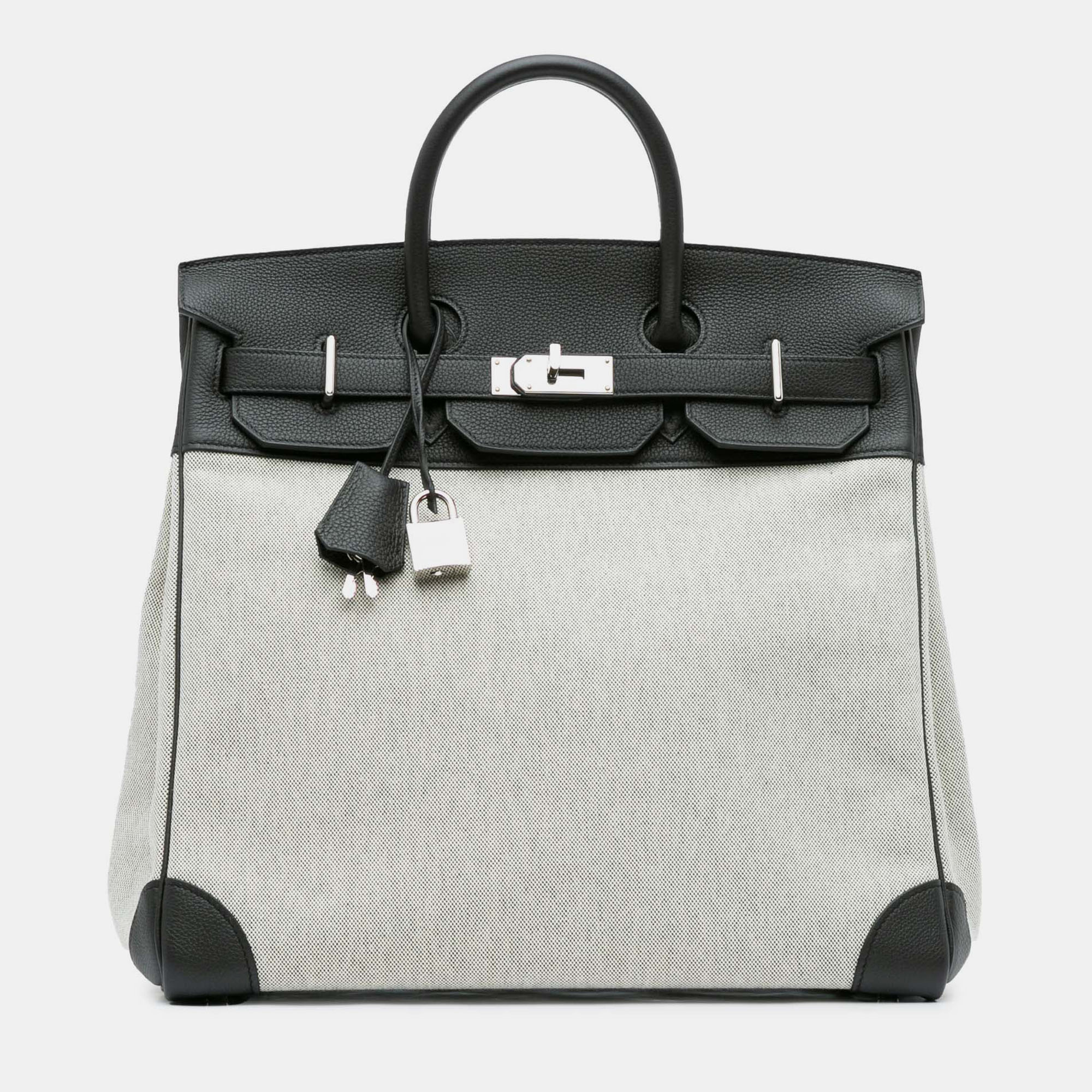 

Hermes Black Toile Criss and Evercolor HAC Birkin 40