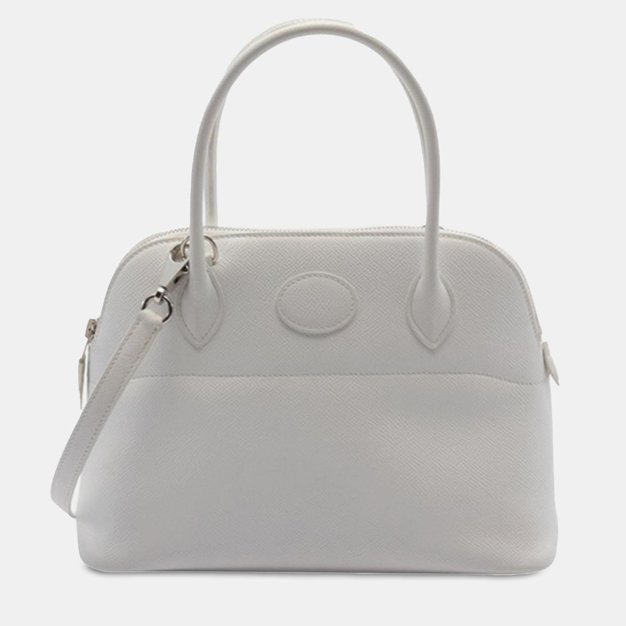 

Hermes White Epsom Bolide 27