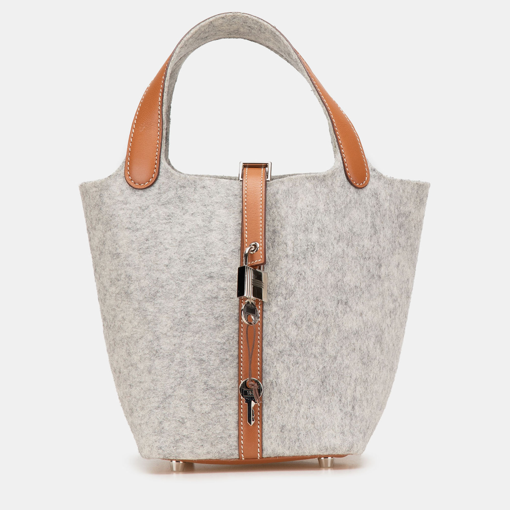 

Hermes Brown Grey Feutre and Swift Picotin Lock 18