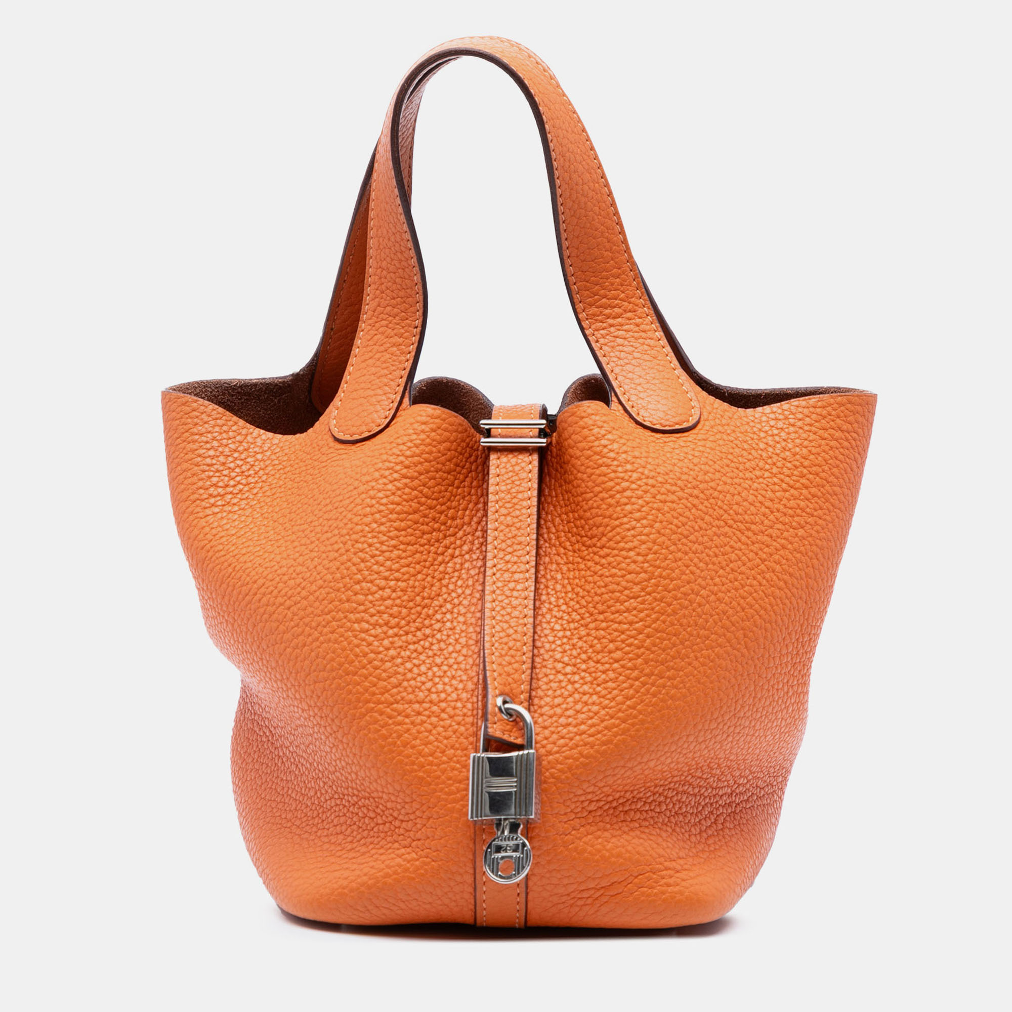 

Hermes Orange Clemence Picotin Lock 18