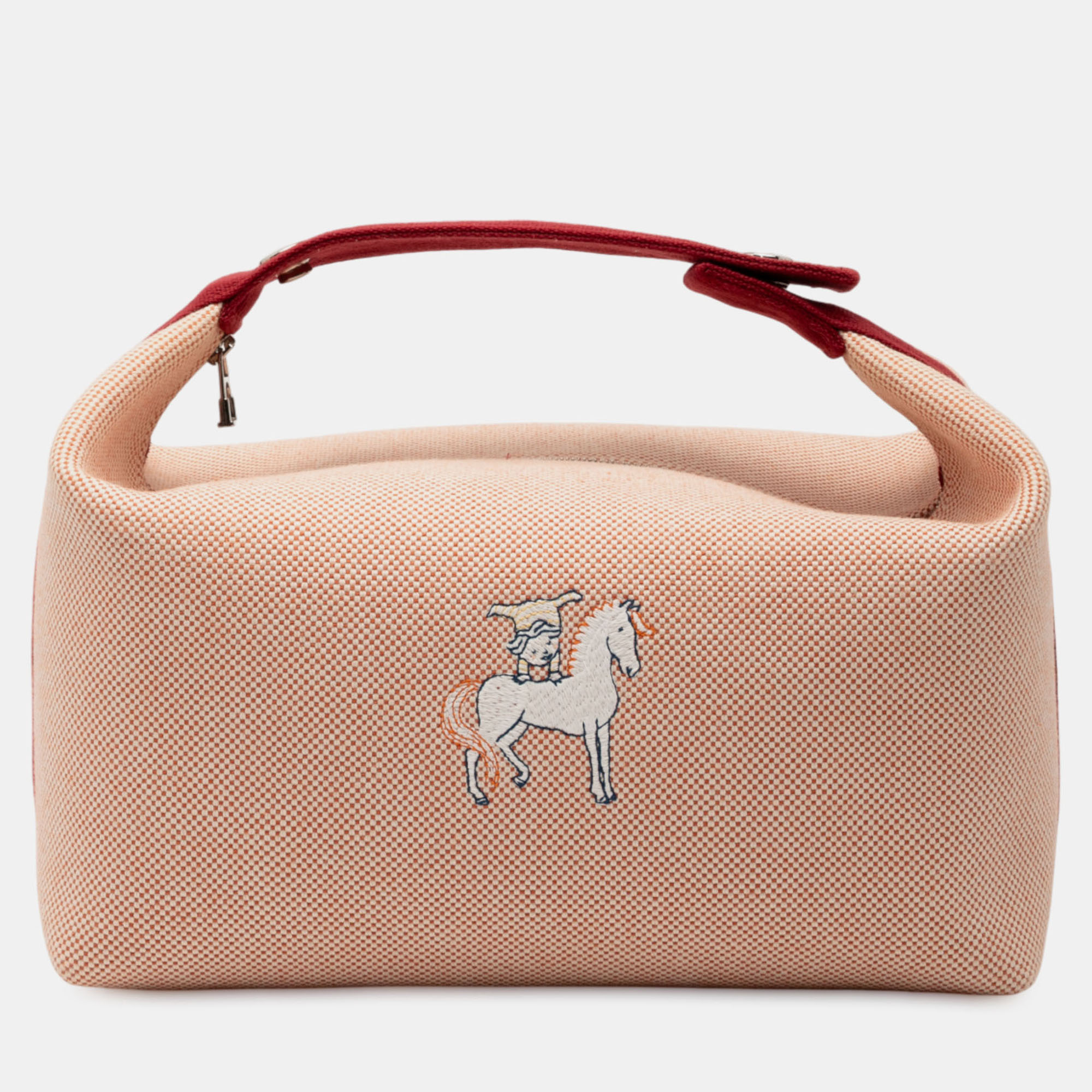 

Hermes Terracotta Large Canvas Bride-a-Brac Cabriole Case, Orange