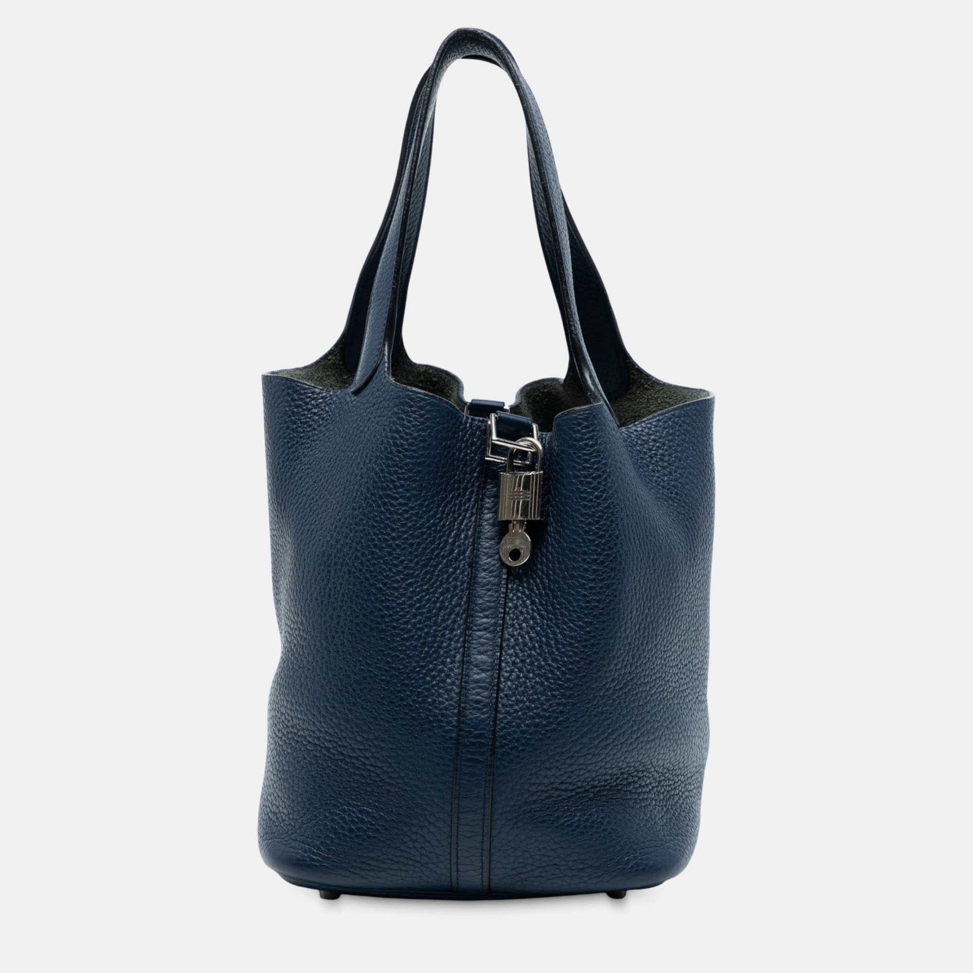 

Hermes Navy Blue Clemence Picotin Lock 22