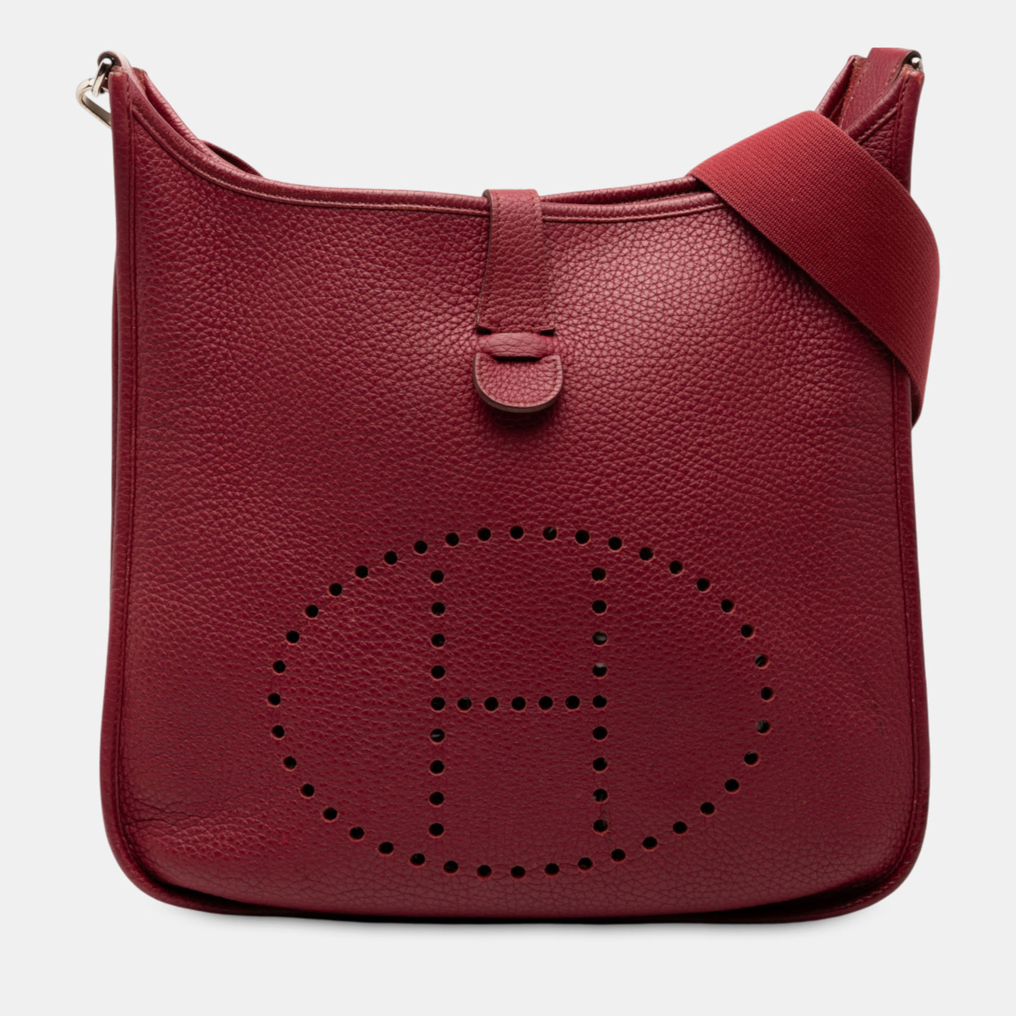 

Hermes Red Clemence Evelyne I PM