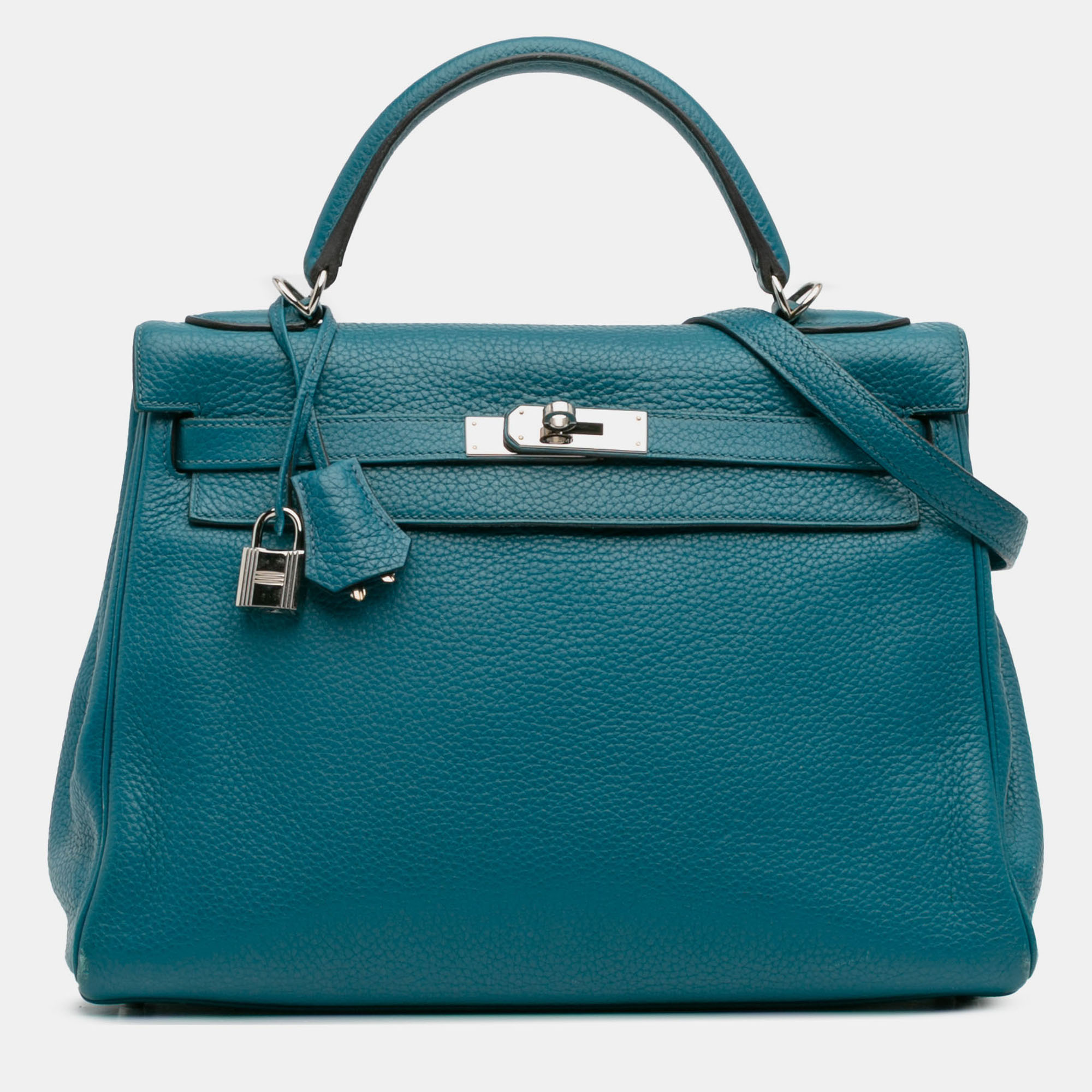 

Hermes Blue Clemence Kelly II Retourne 32