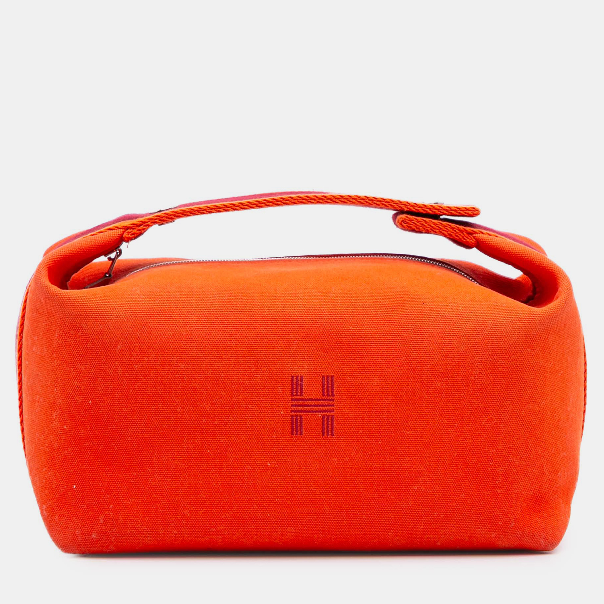 

Hermes Orange Red Large Toile Bride A Brac Case
