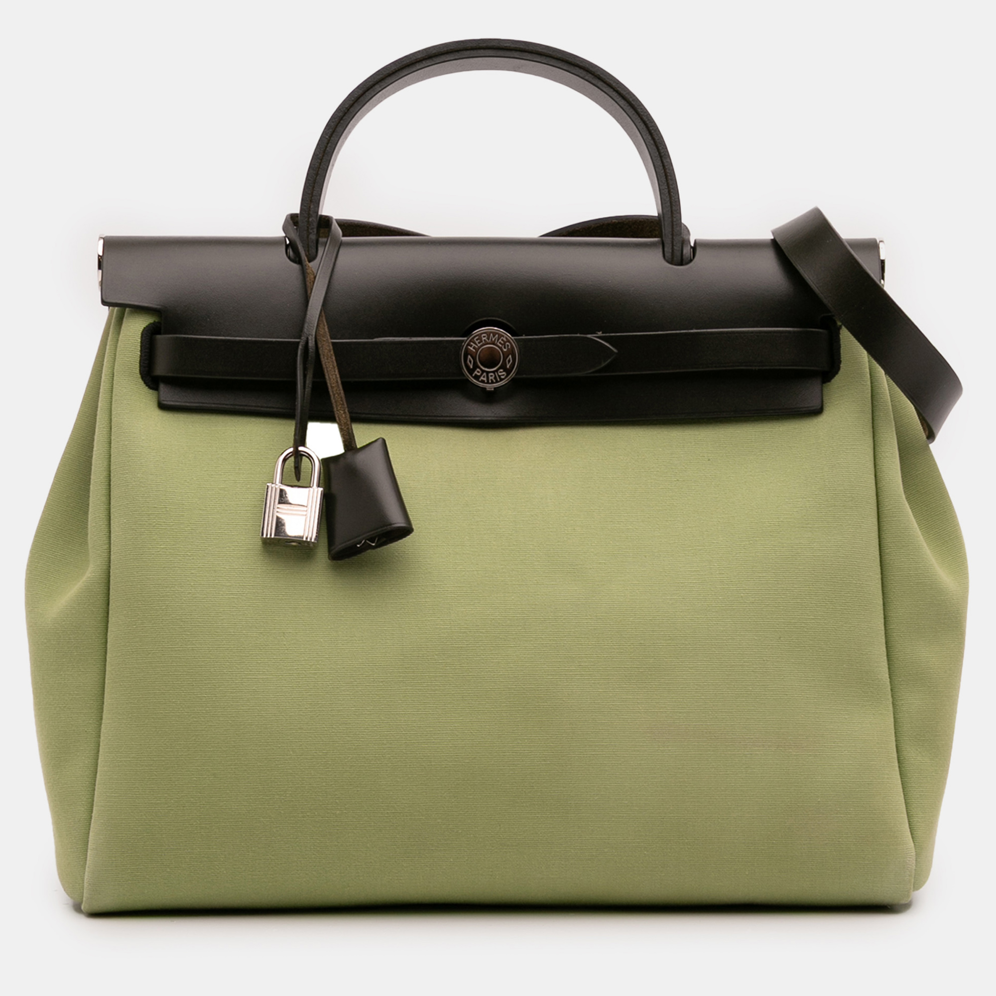 

Hermes Brown Green Toile Herbag Zip 31