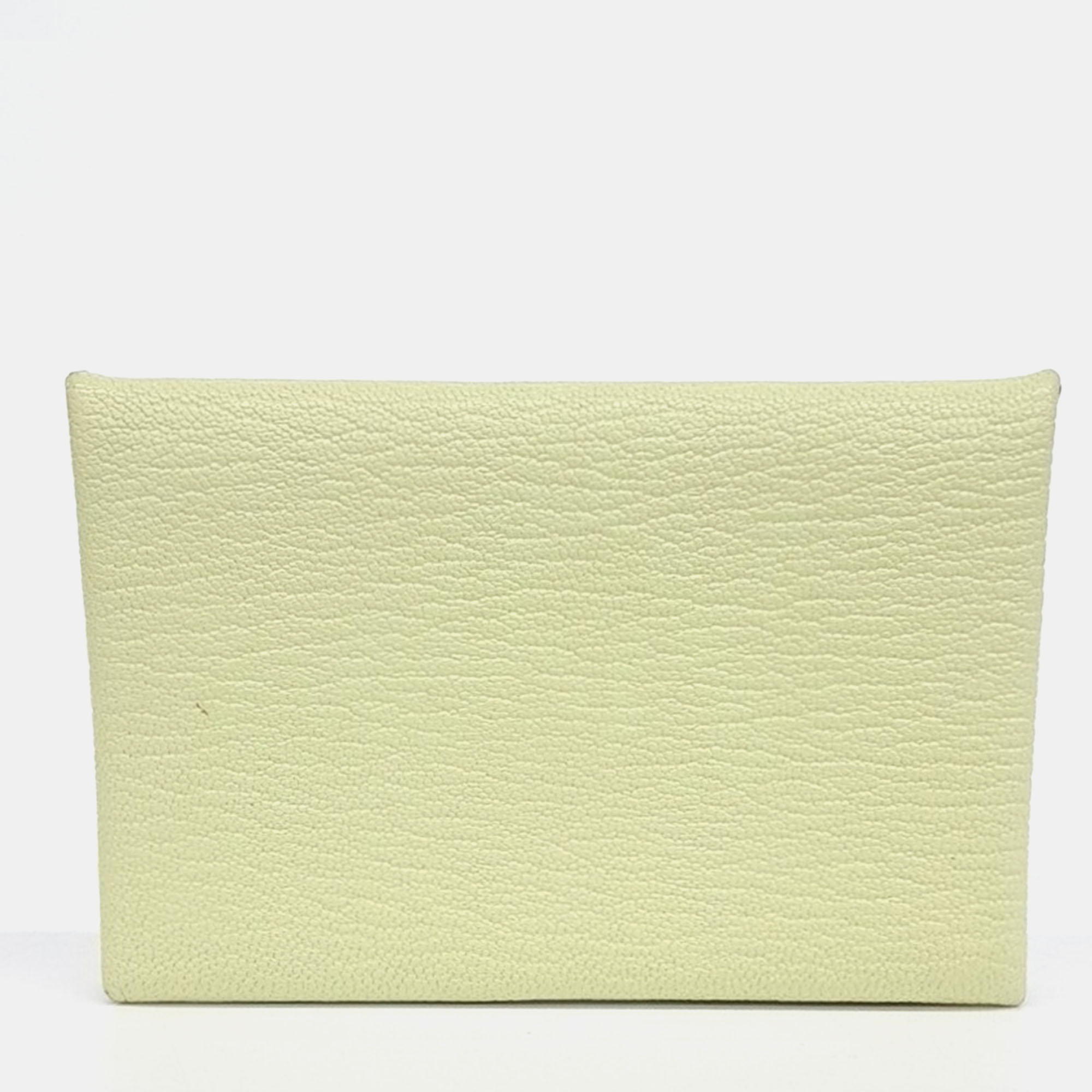 

Hermes Yellow Leather Calvi Card Holder