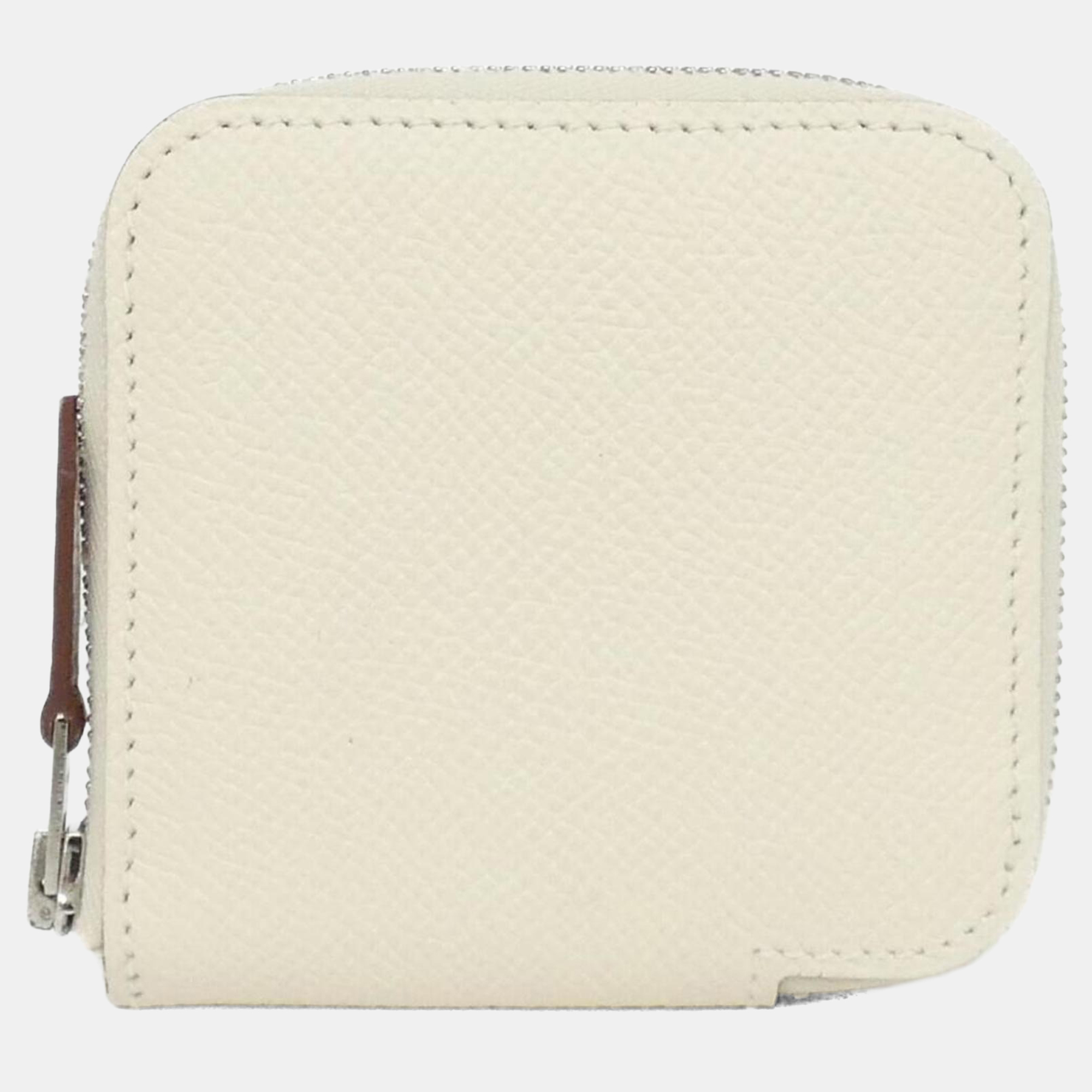 

Hermes Lucky Daisy Silk In Porte-Monnaie Wallet, Cream