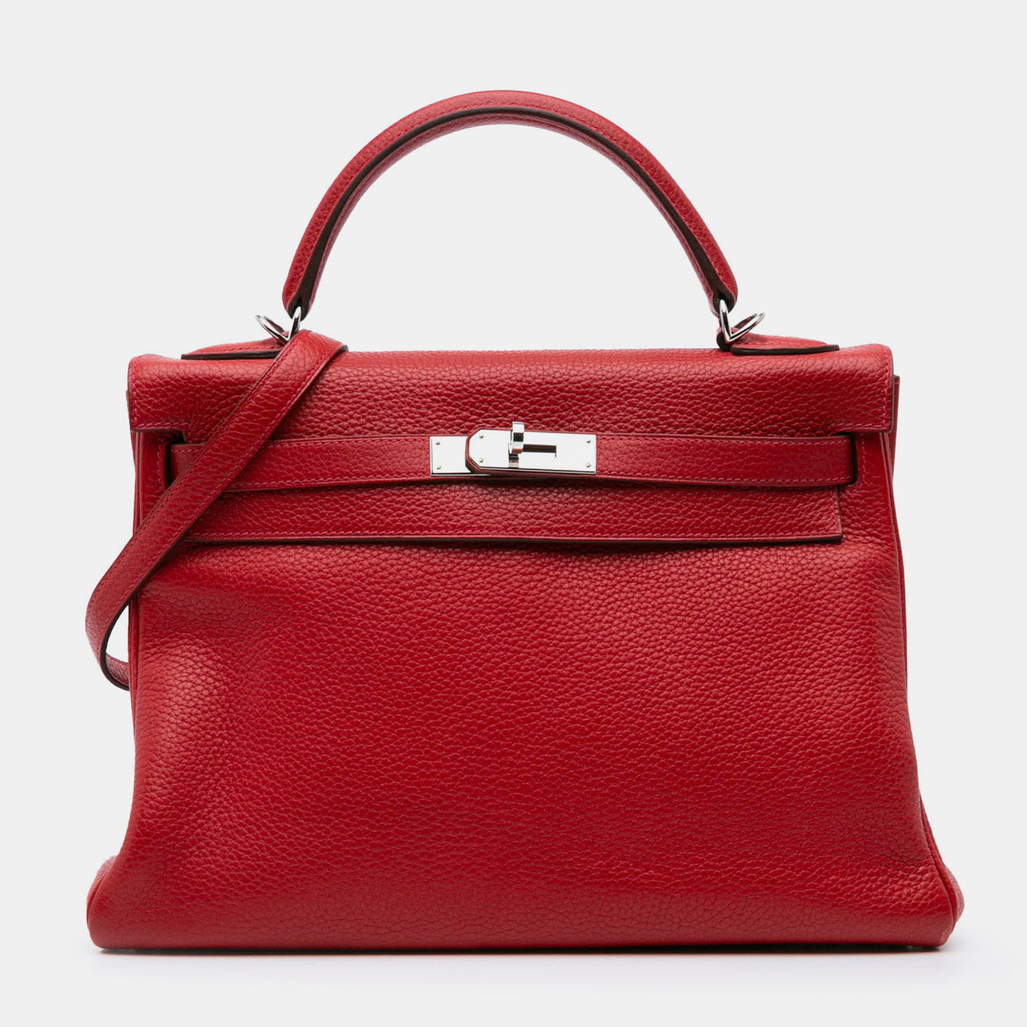 

Hermes Red Clemence Kelly II Retourne 32