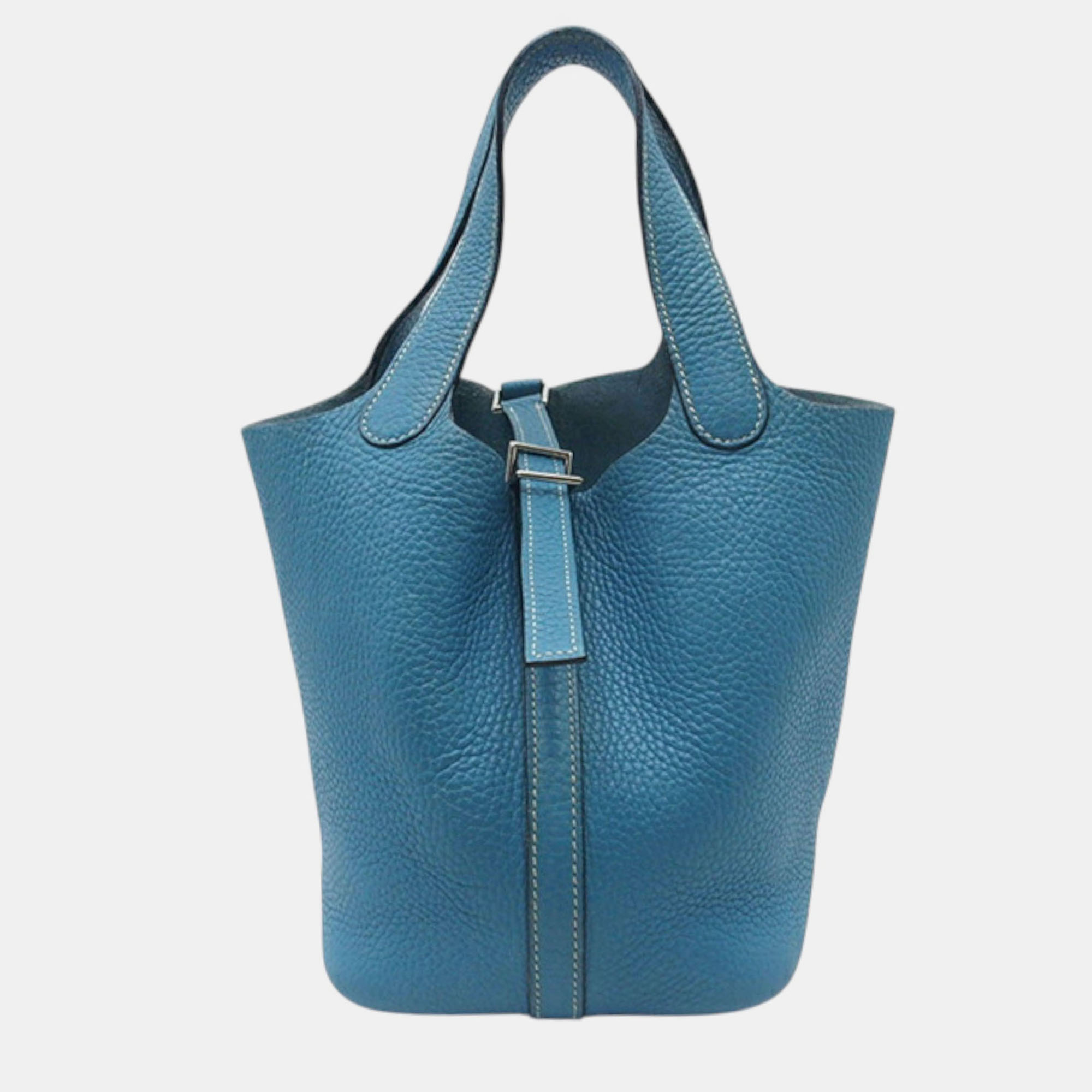 

Hermes Blue Clemence Picotin 18