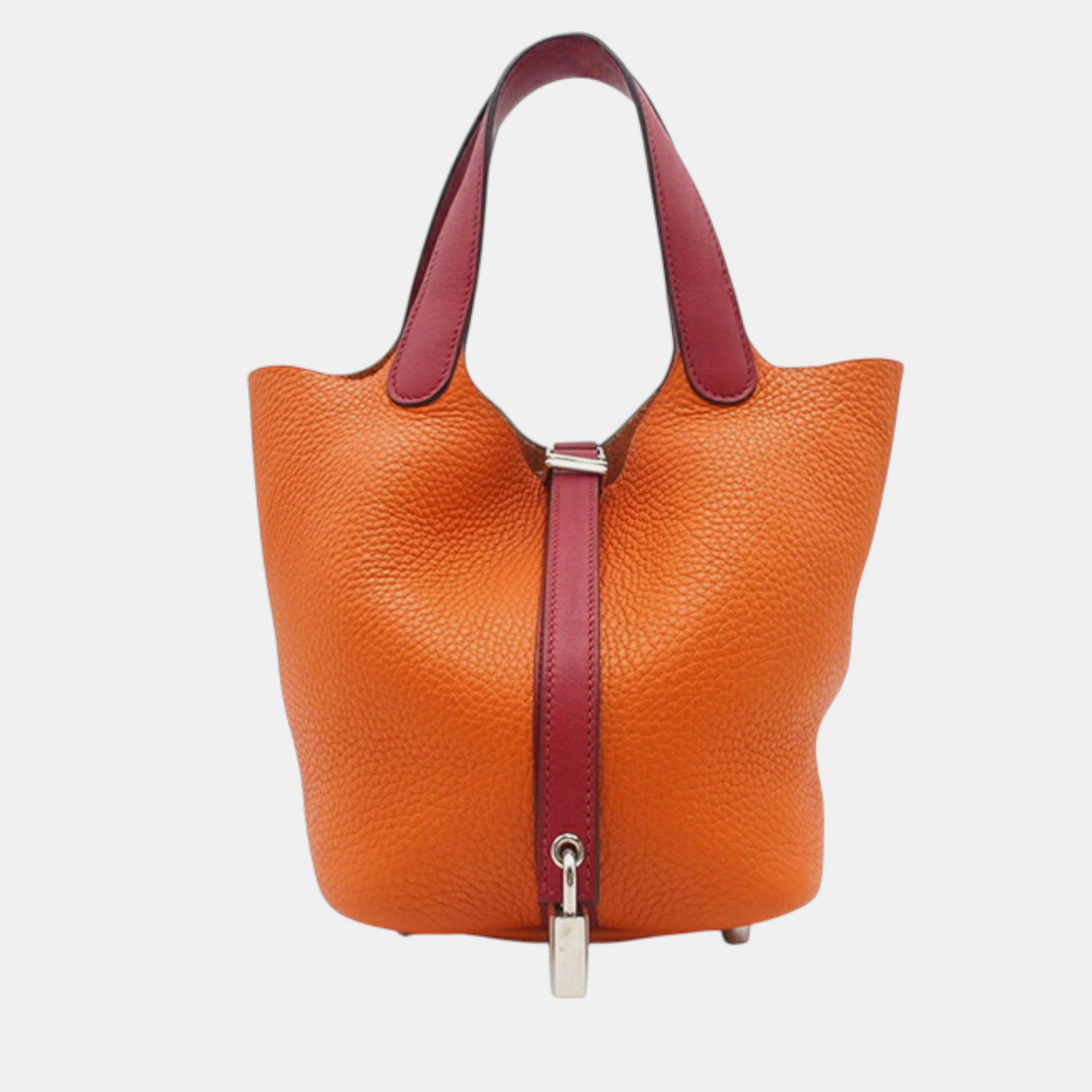 

Hermes Orange Bicolor Clemence and Swift Picotin Lock 18